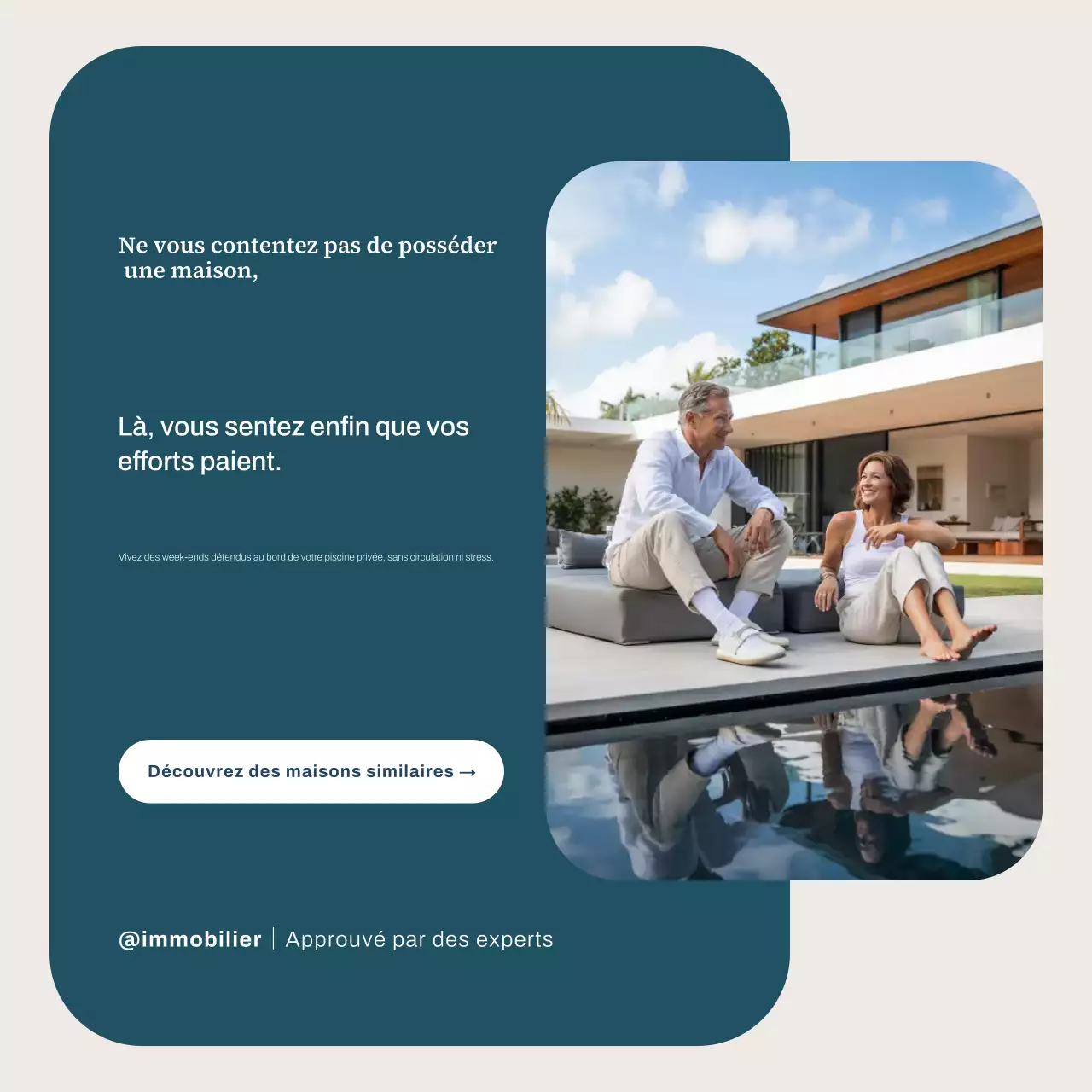 Publication Instagram sur la promotion immobilière moderne beige