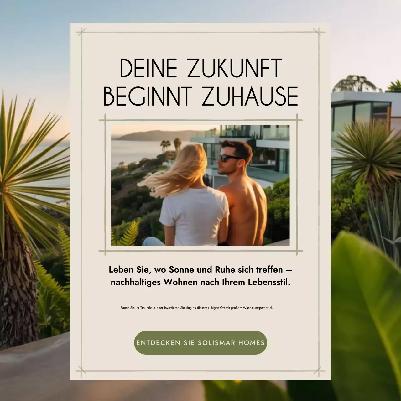 Instagram-Beitrag zur Förderung moderner Immobilien in Beige