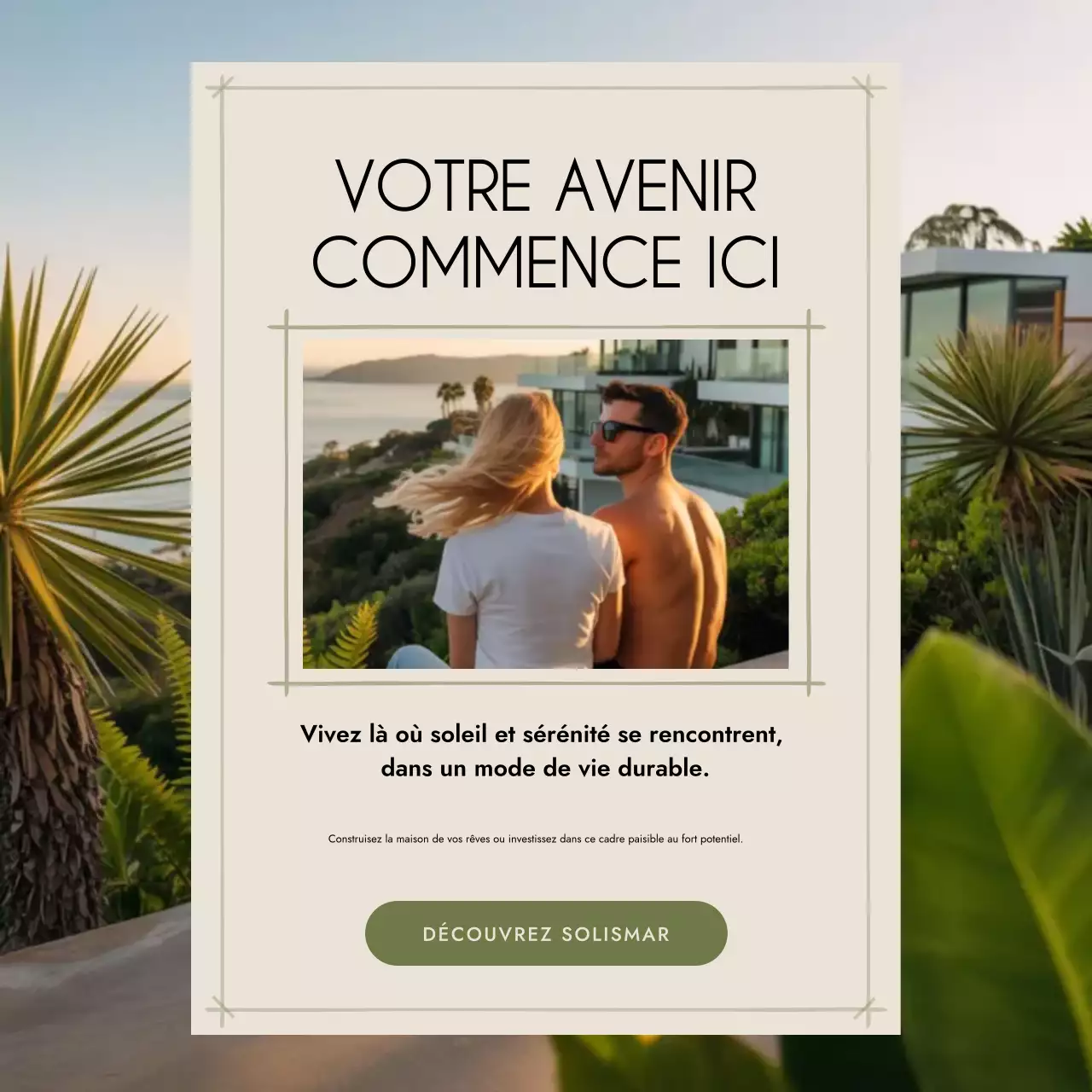 Publication Instagram sur la promotion immobilière moderne beige