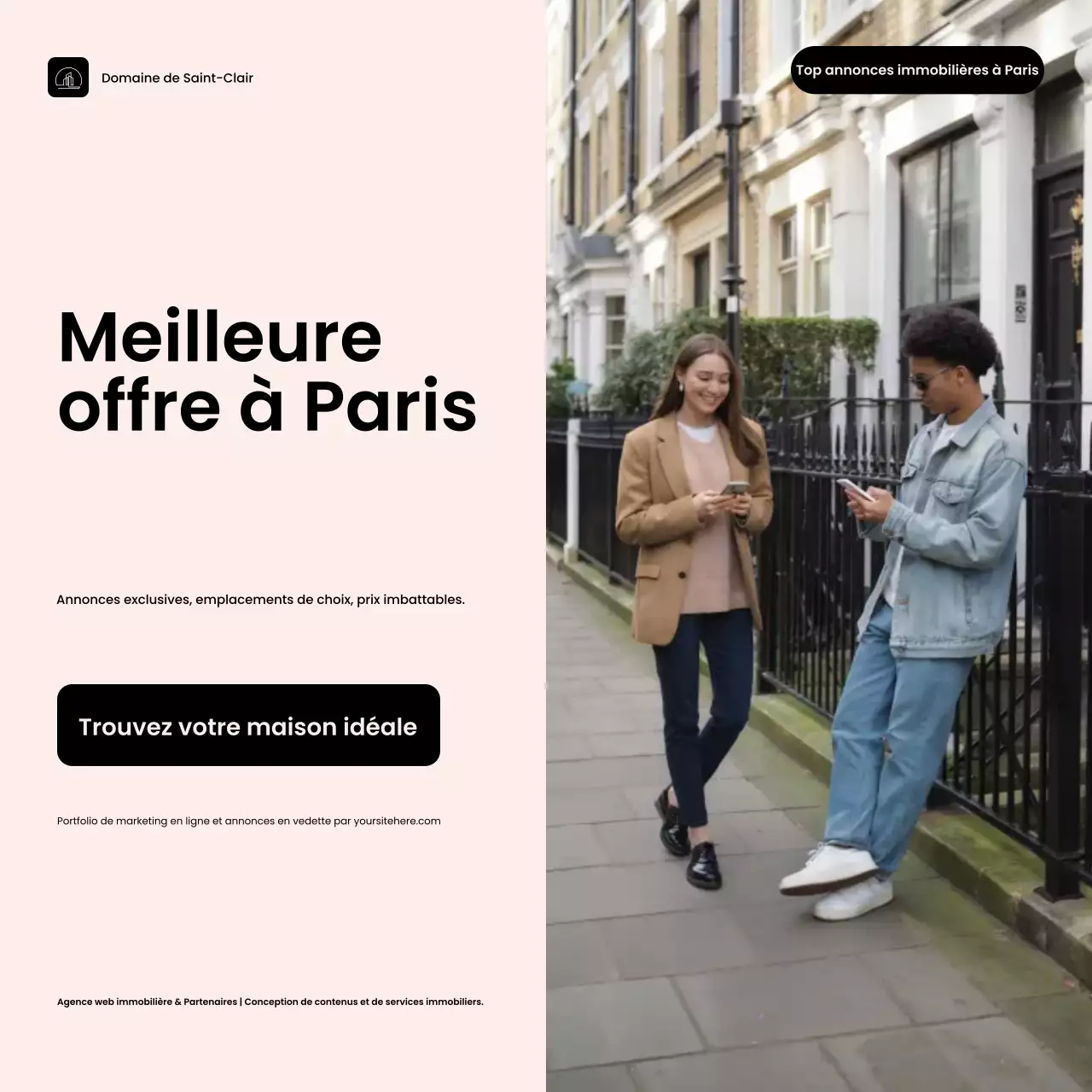 Annonce immobilière moderne beige