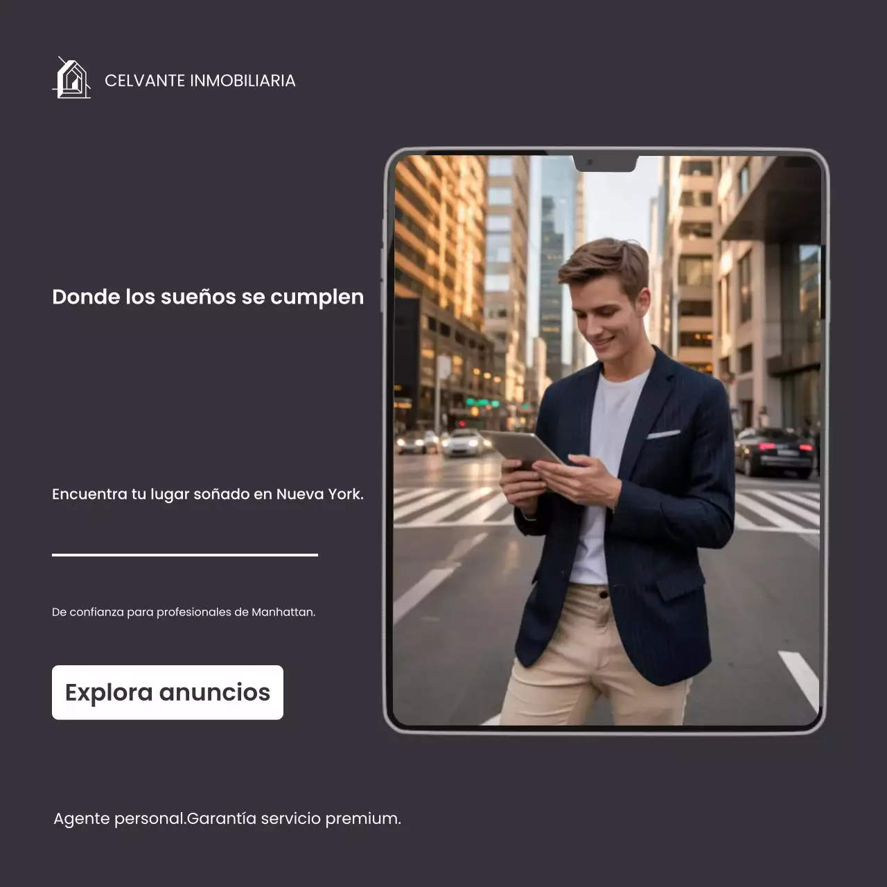 Publicación de Instagram de promoción inmobiliaria moderna y gris