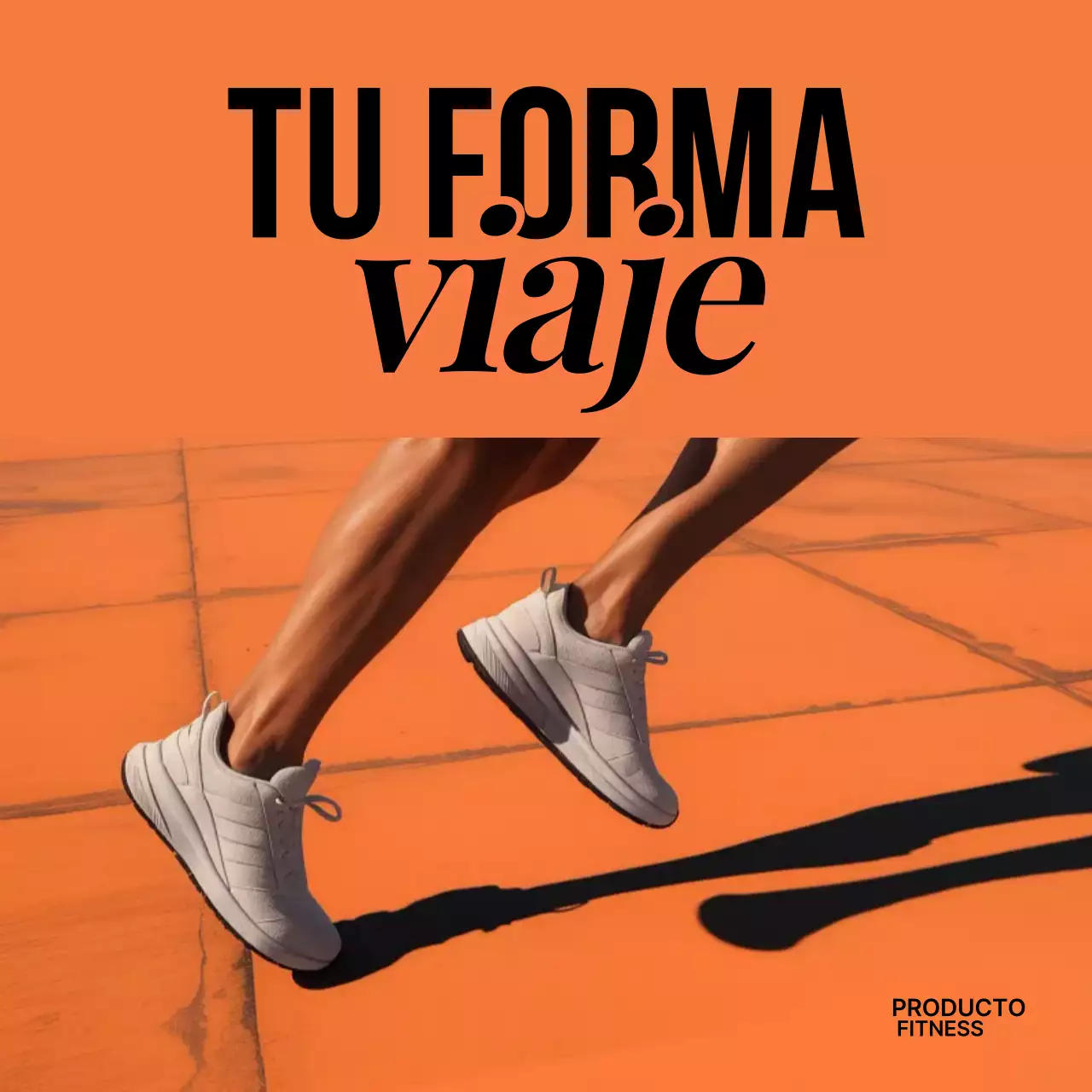 Anuncio de fitness moderno de color naranja