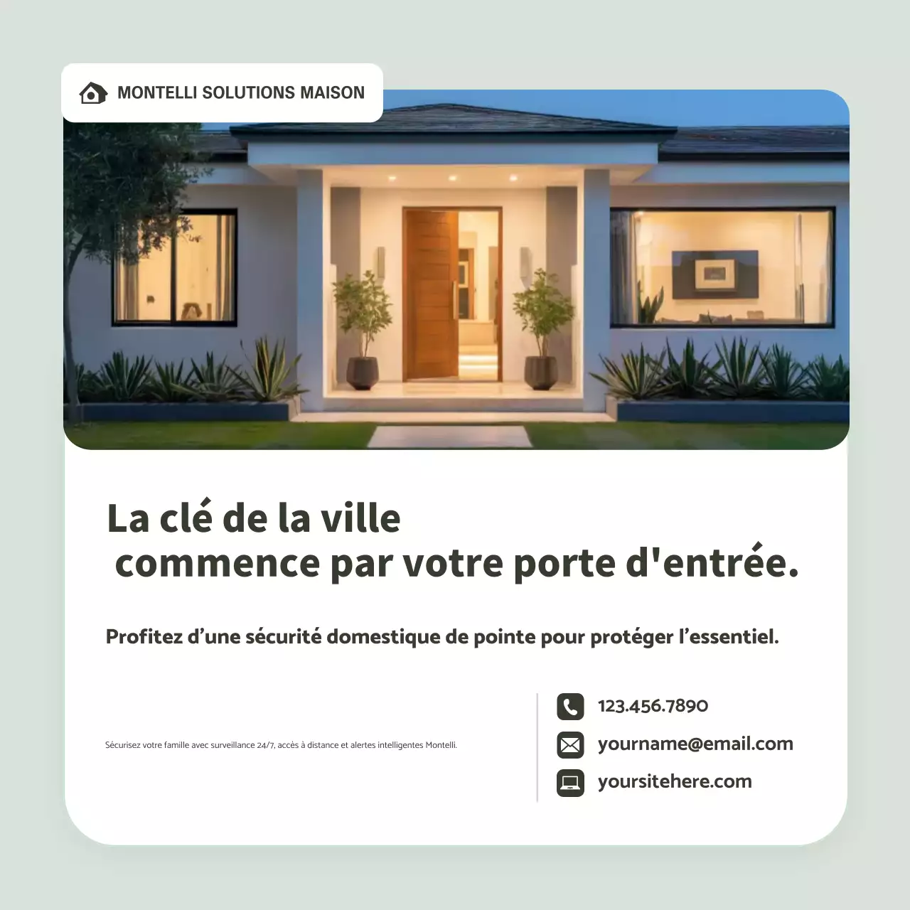 Publicité pour une maison verte et moderne sur Instagram