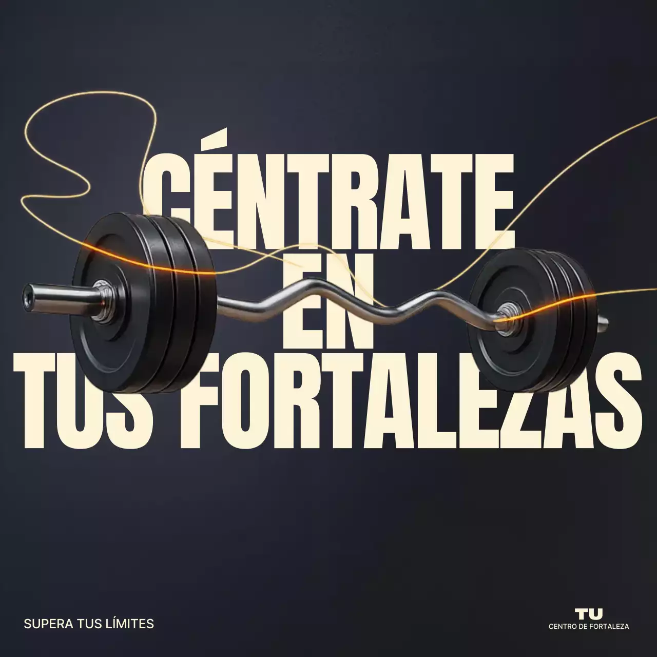 Promoción de fitness en negrita negra