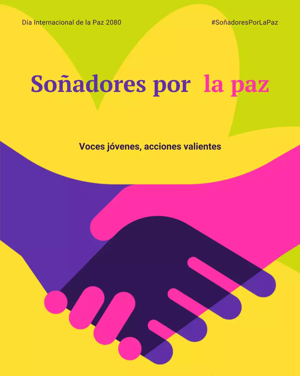 Publicación de Instagram del Día Internacional de la Paz en naranja, atrevida y divertida