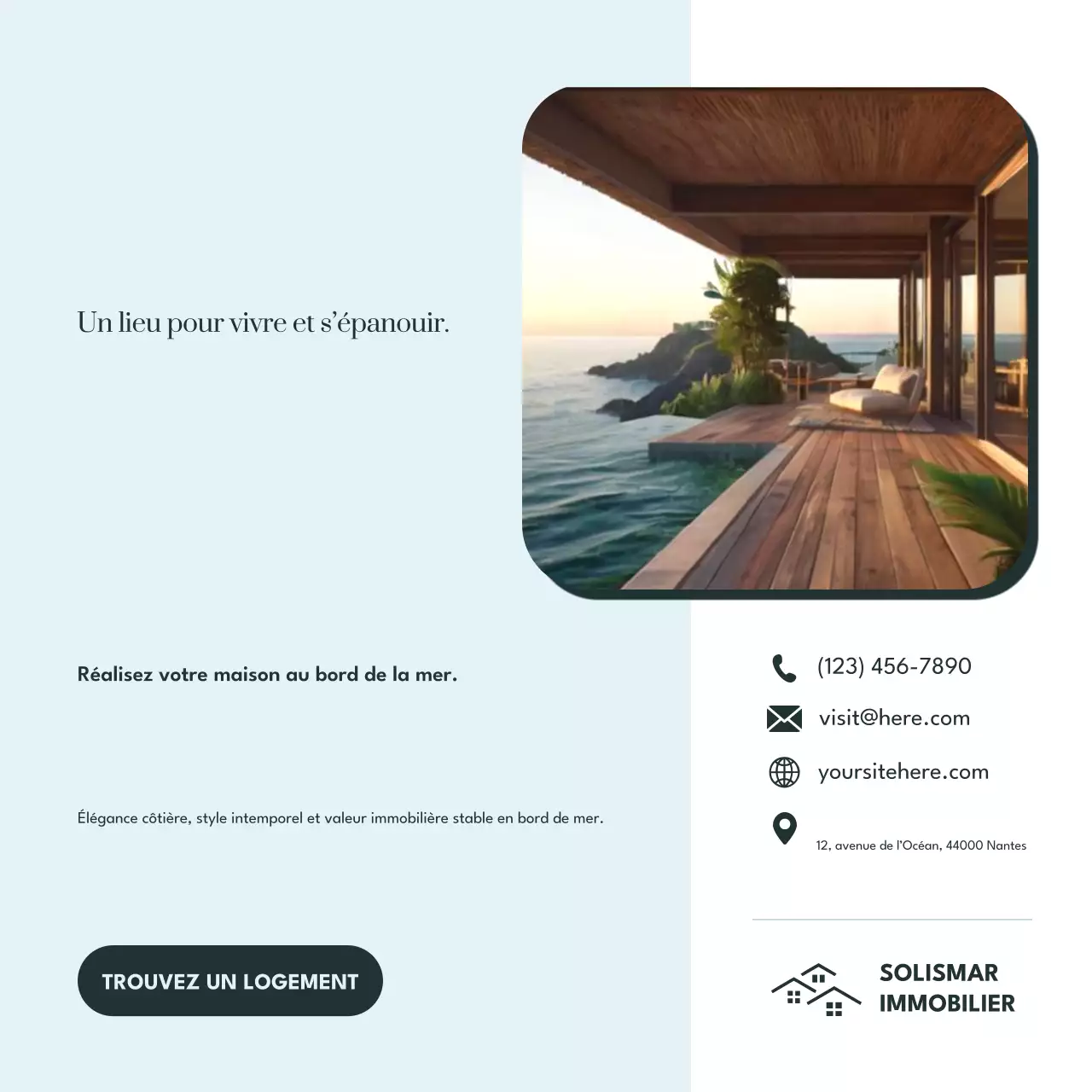 Publication Instagram d'une annonce immobilière Mint Modern