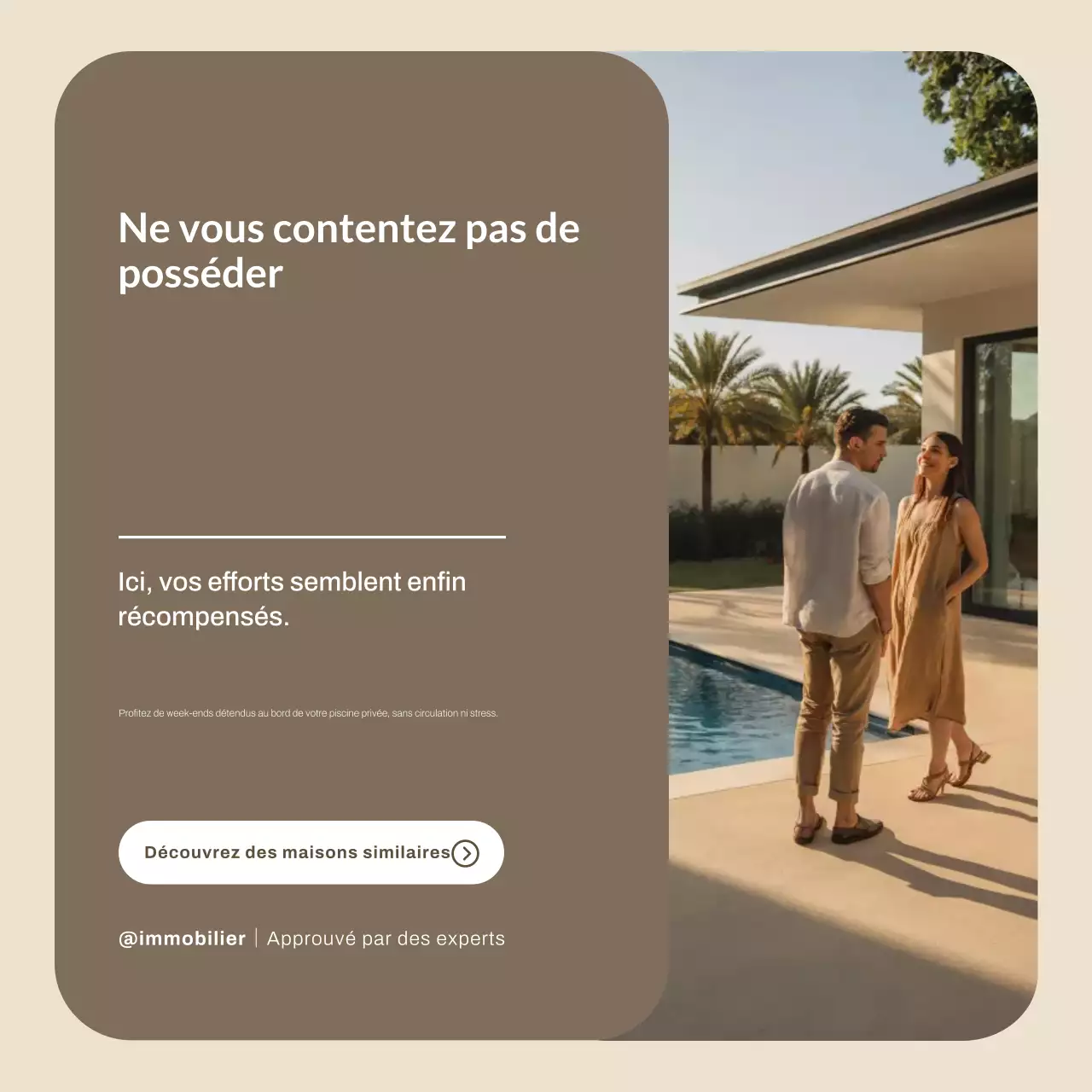 Publication Instagram sur la promotion immobilière moderne beige