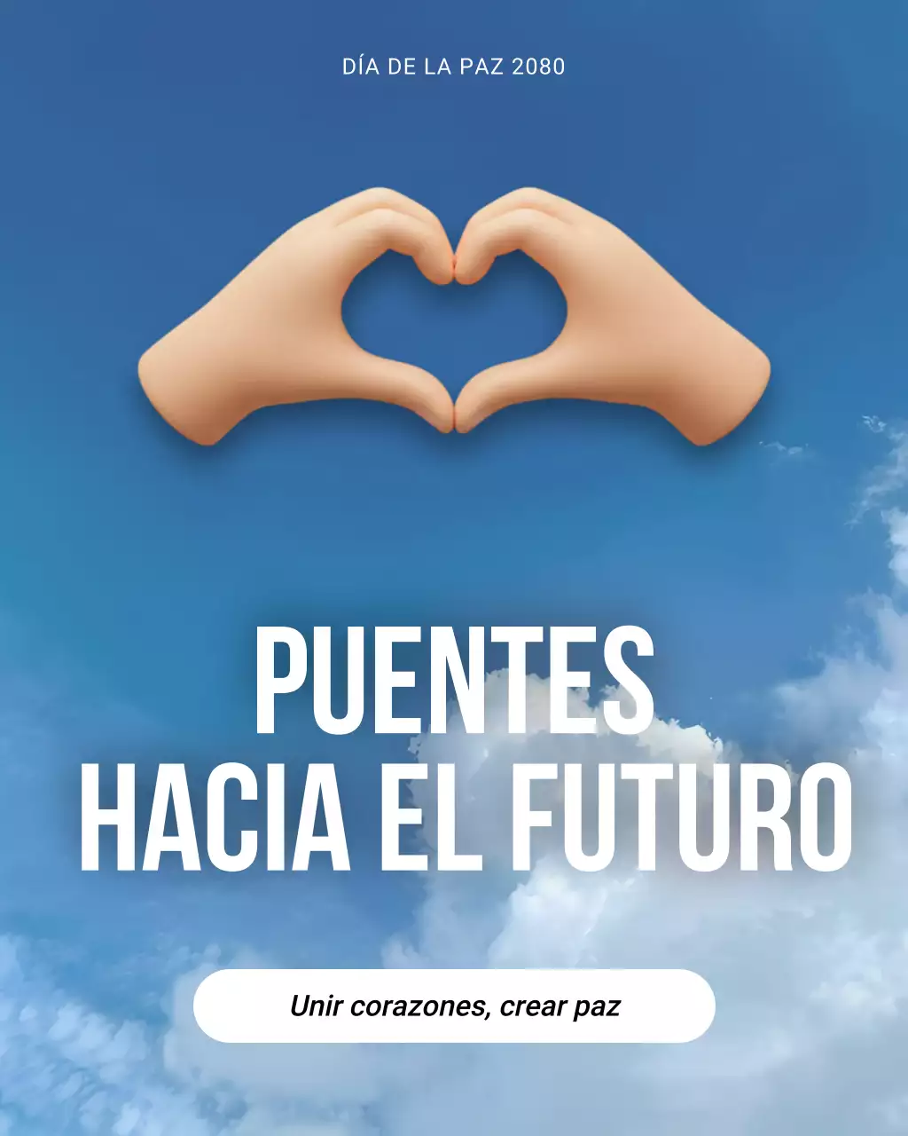 Publicación de Instagram del Día Internacional de la Paz en azul y blanco, moderna y limpia