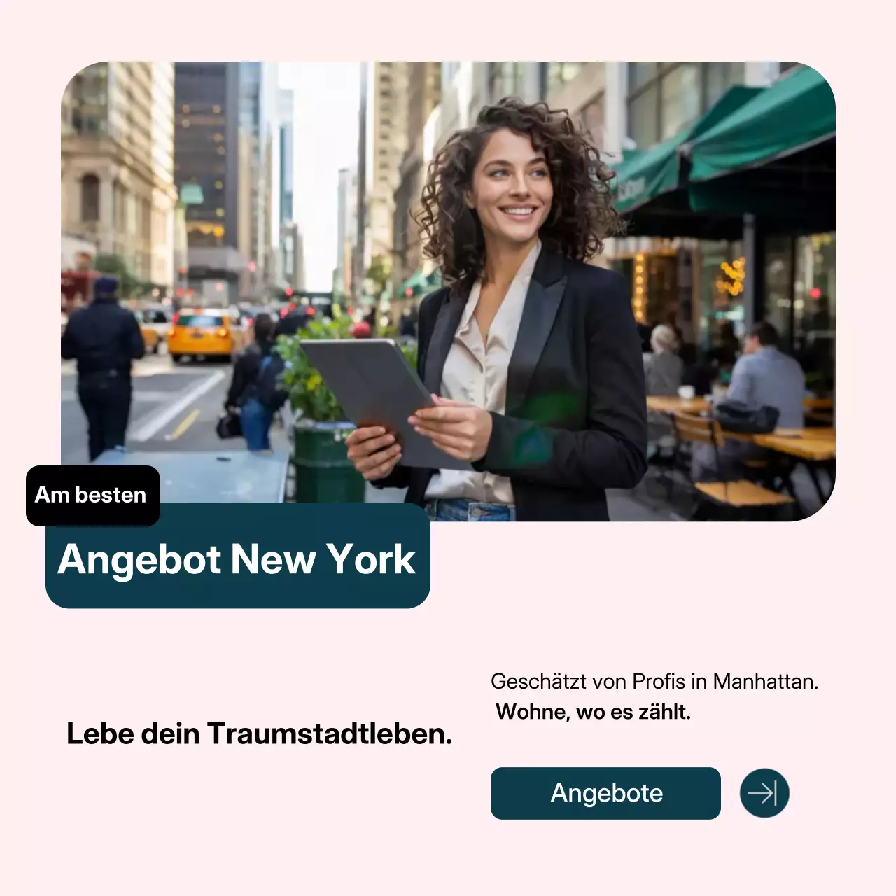 Instagram-Post zur Beige Modern City-Werbung