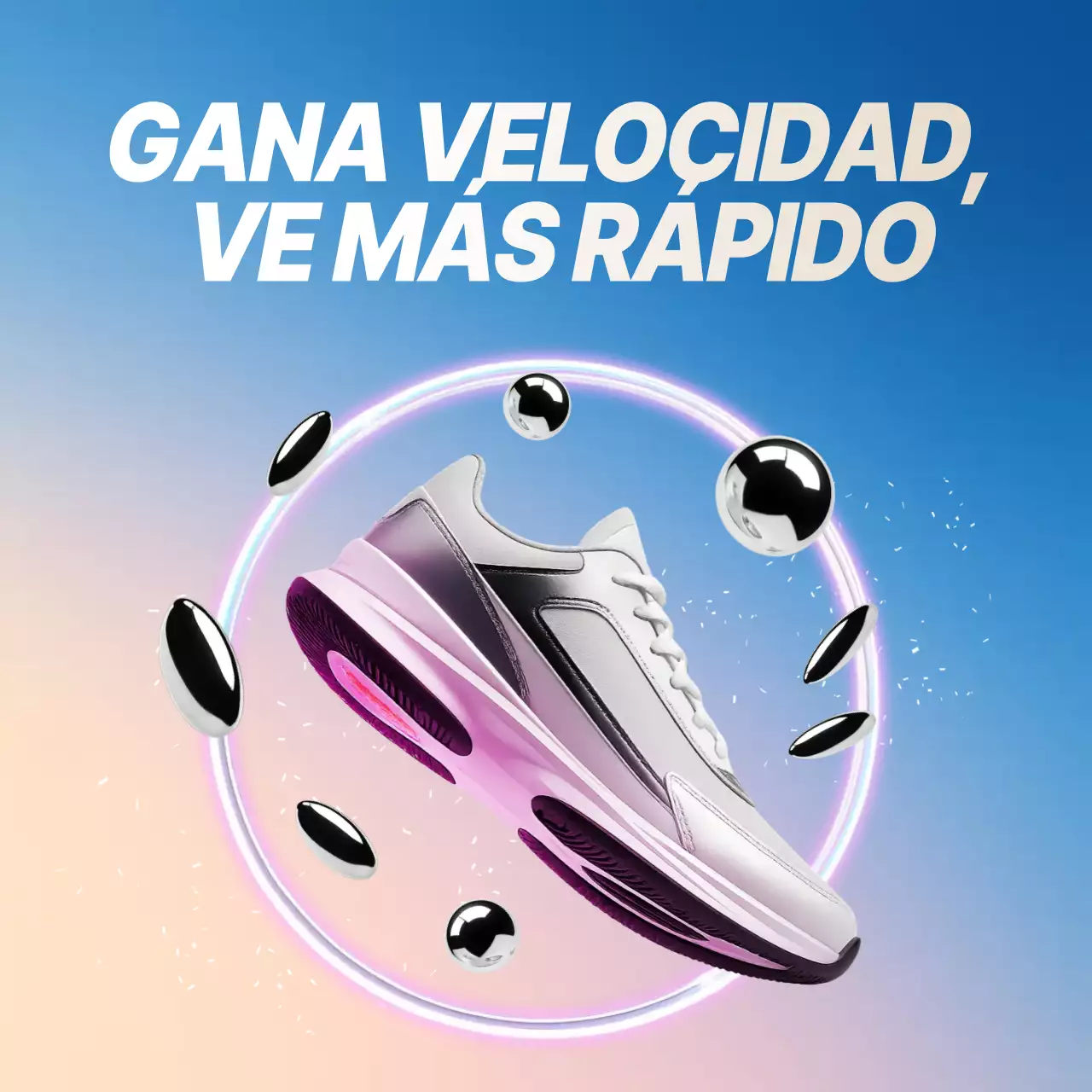 Anuncio de zapatillas modernas rosas