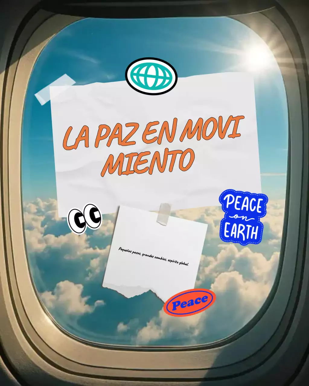 Collage de pegatinas divertidas para Instagram en el Día Internacional de la Paz