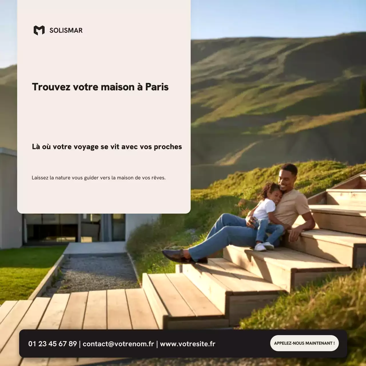 Publication Instagram pour la promotion d'une maison moderne beige
