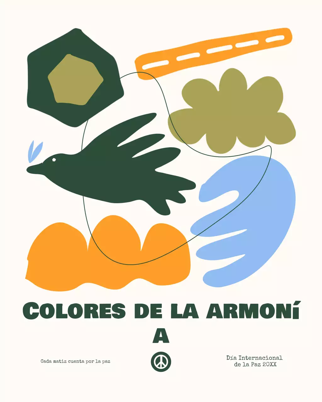 Publicación de Instagram del Día Internacional de la Paz con un abstracto verde