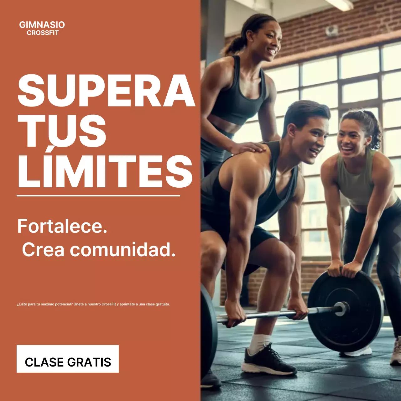 Promoción de fitness moderna naranja