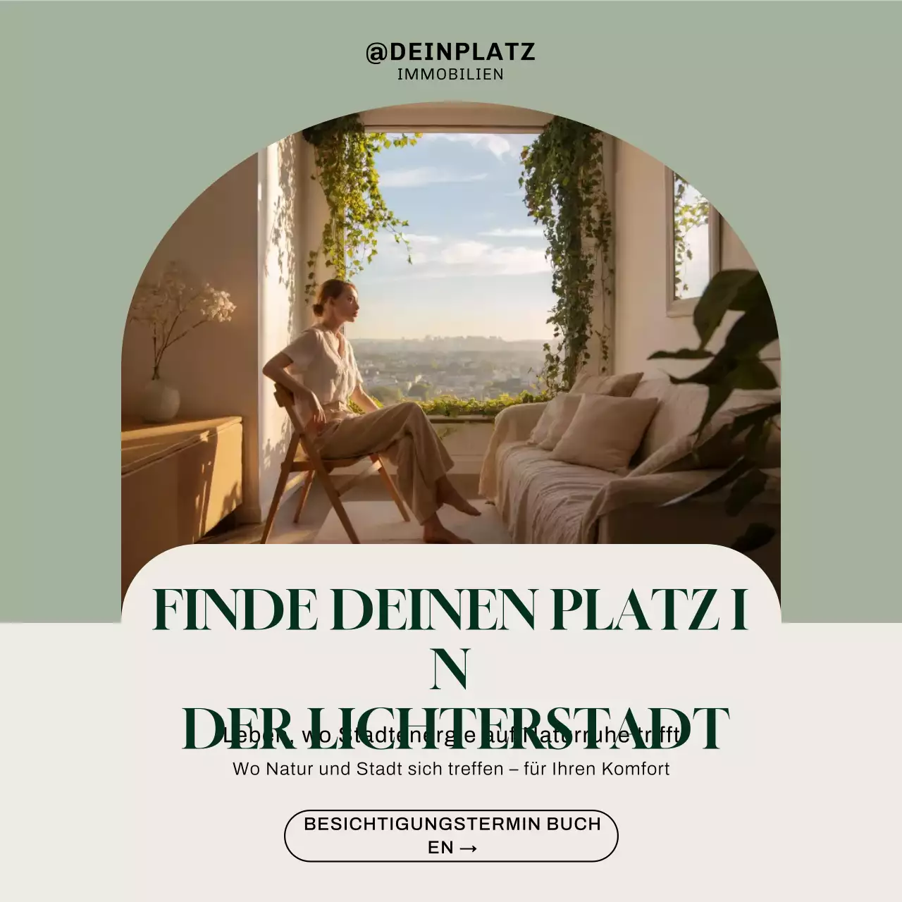 Instagram-Beitrag zu Werbung für moderne Immobilien von Sage