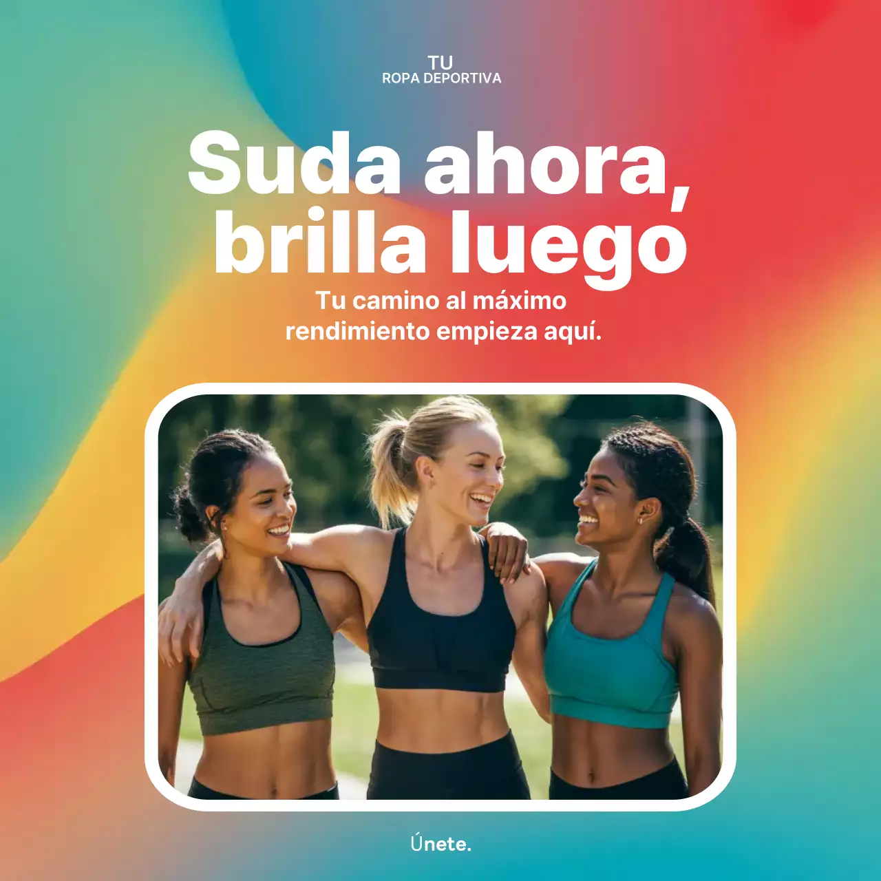 Promoción de fitness moderna arcoíris