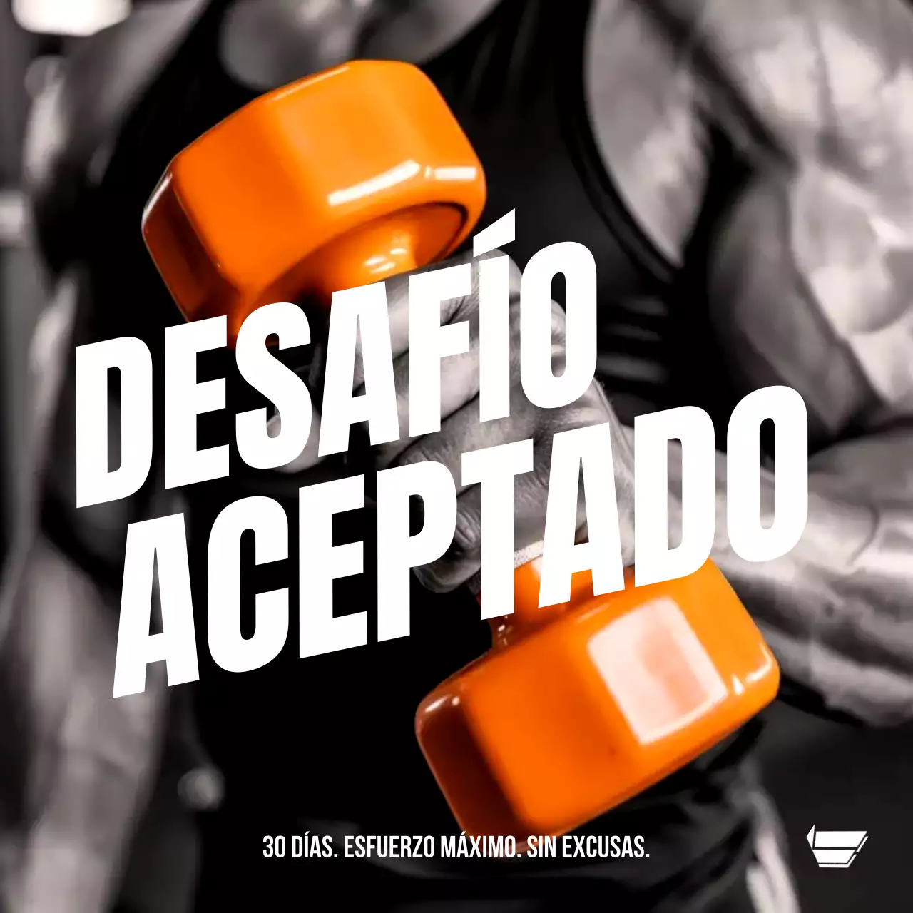 Promoción de fitness naranja y llamativa