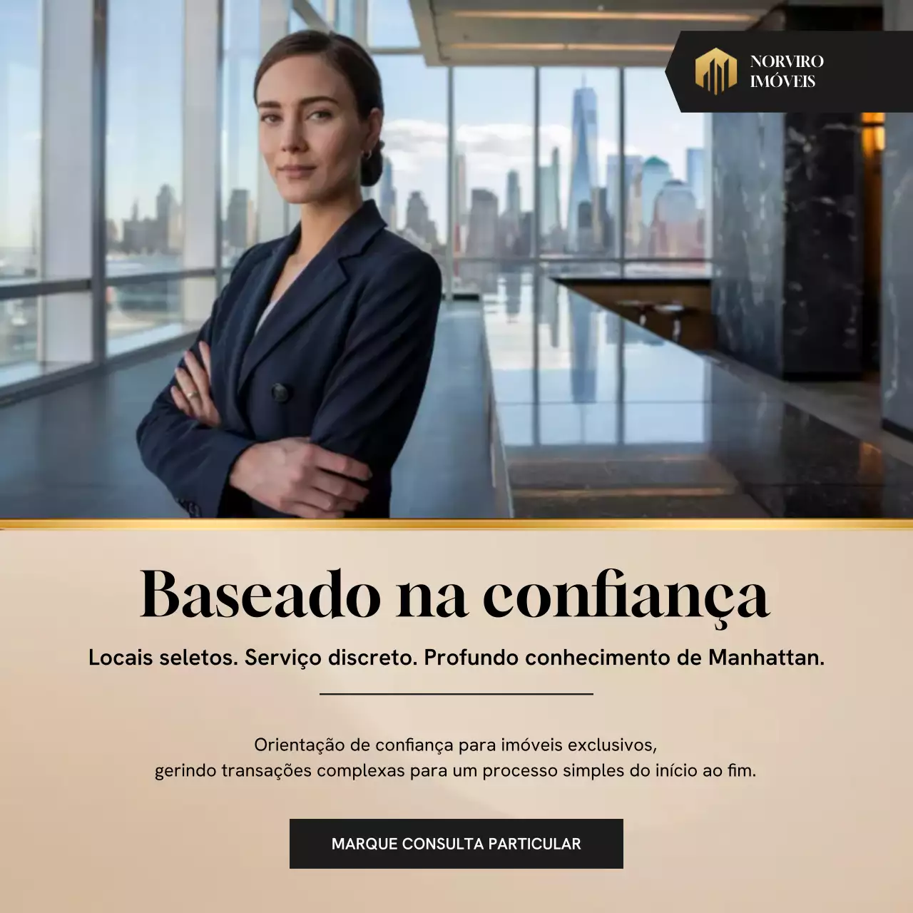 Promoção imobiliária moderna bege