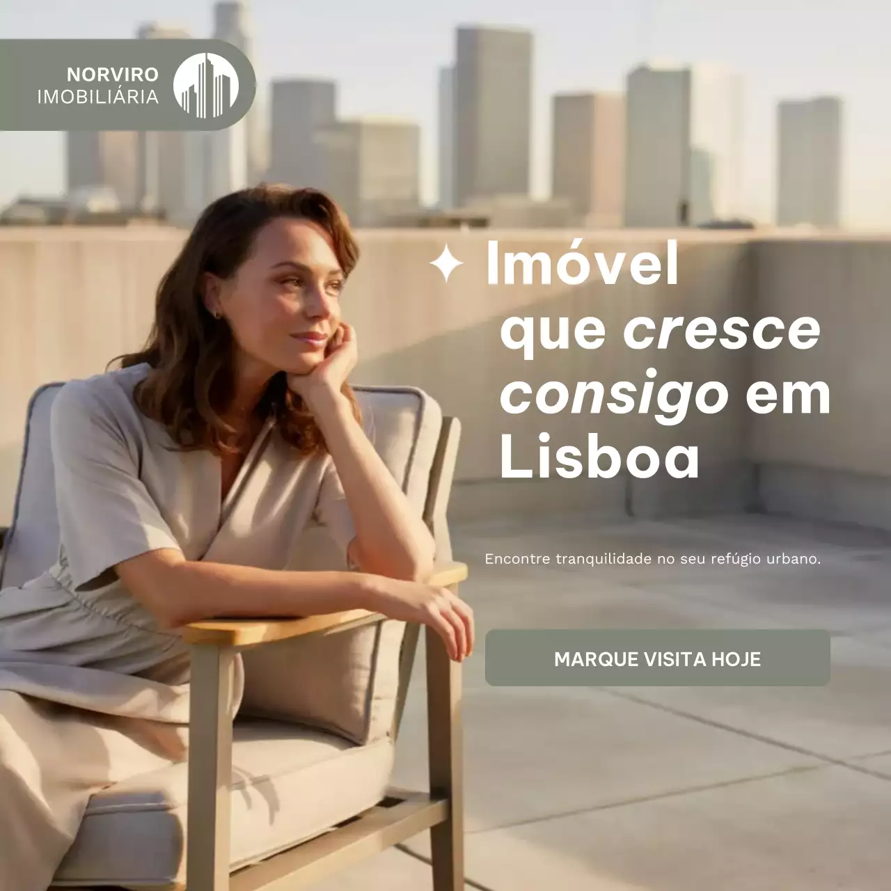Publicação de anúncio imobiliário moderno bege no Instagram