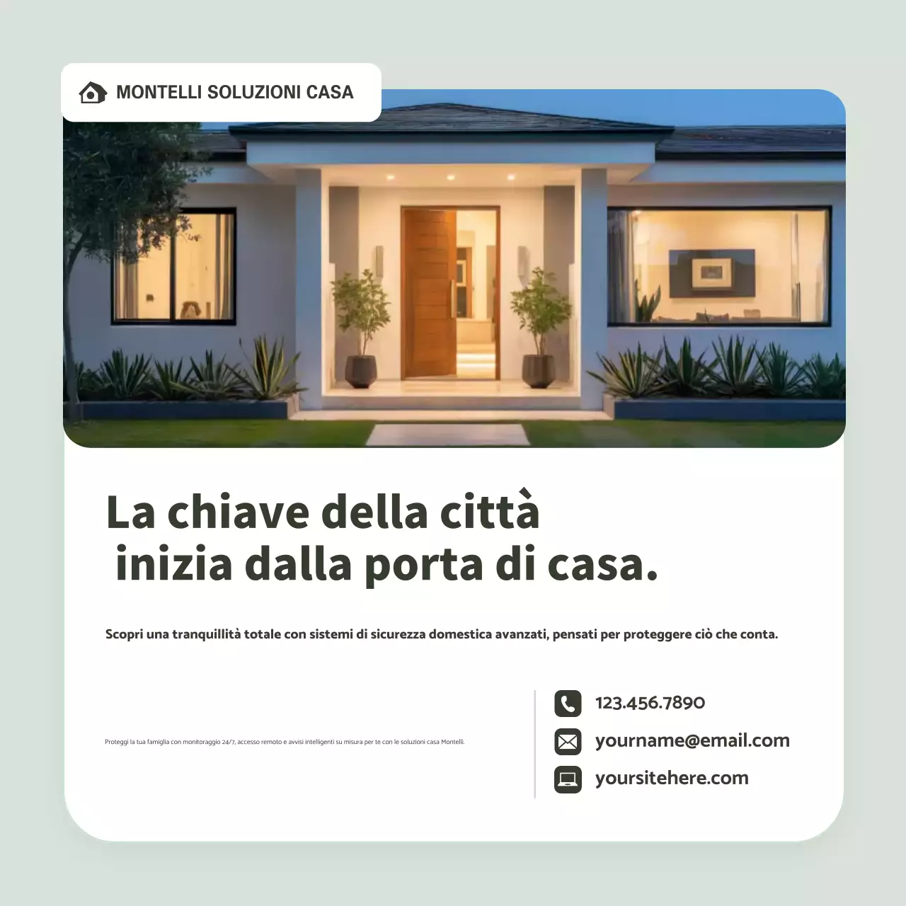 Post Instagram pubblicitario di Green Modern Home