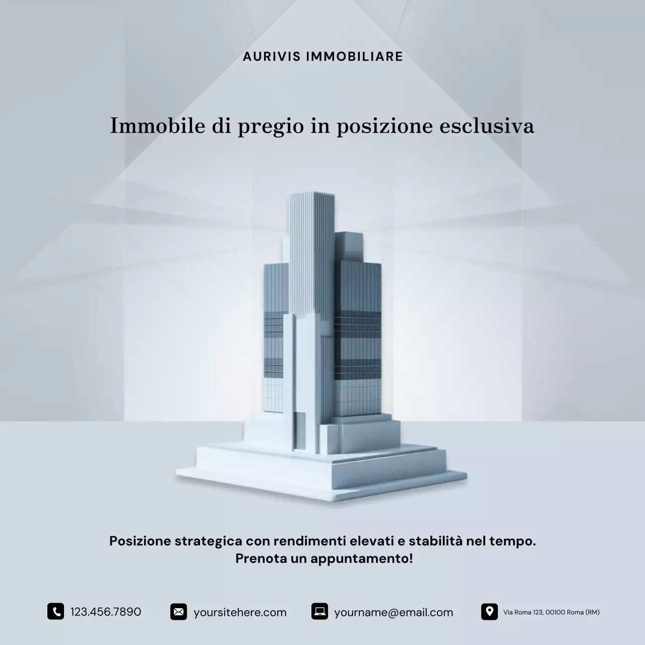 Post Instagram sulla promozione immobiliare moderna grigia