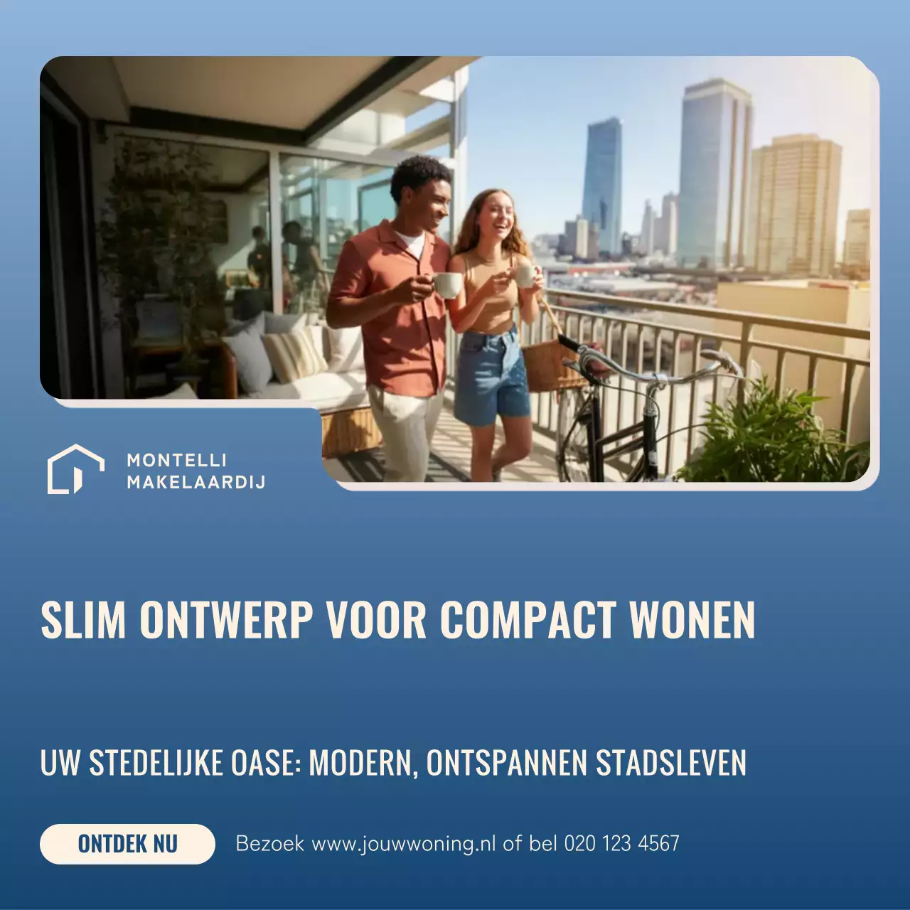 Instagram-bericht over de promotie van Blue Modern Real Estate