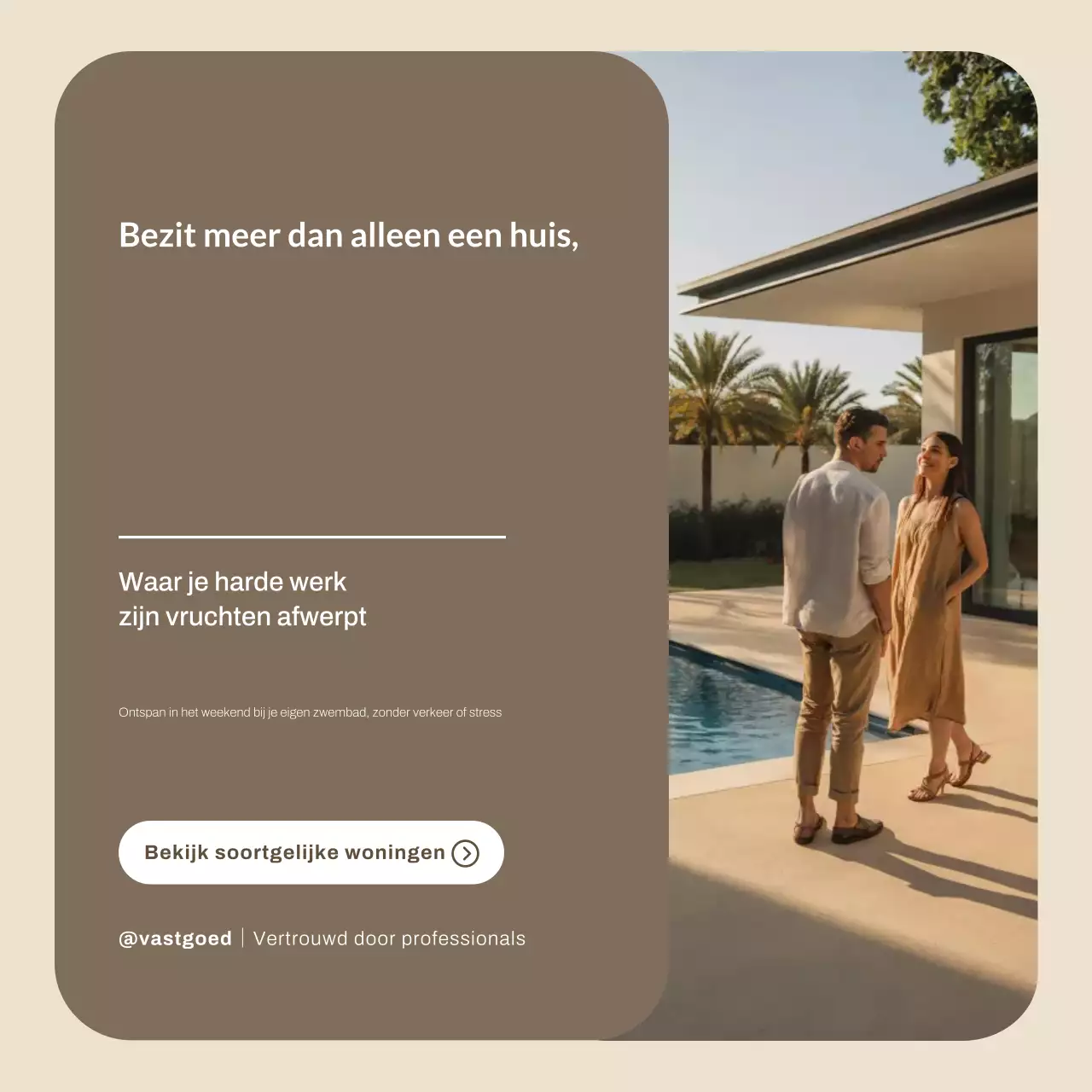 Beige moderne Instagram-post voor vastgoedpromotie