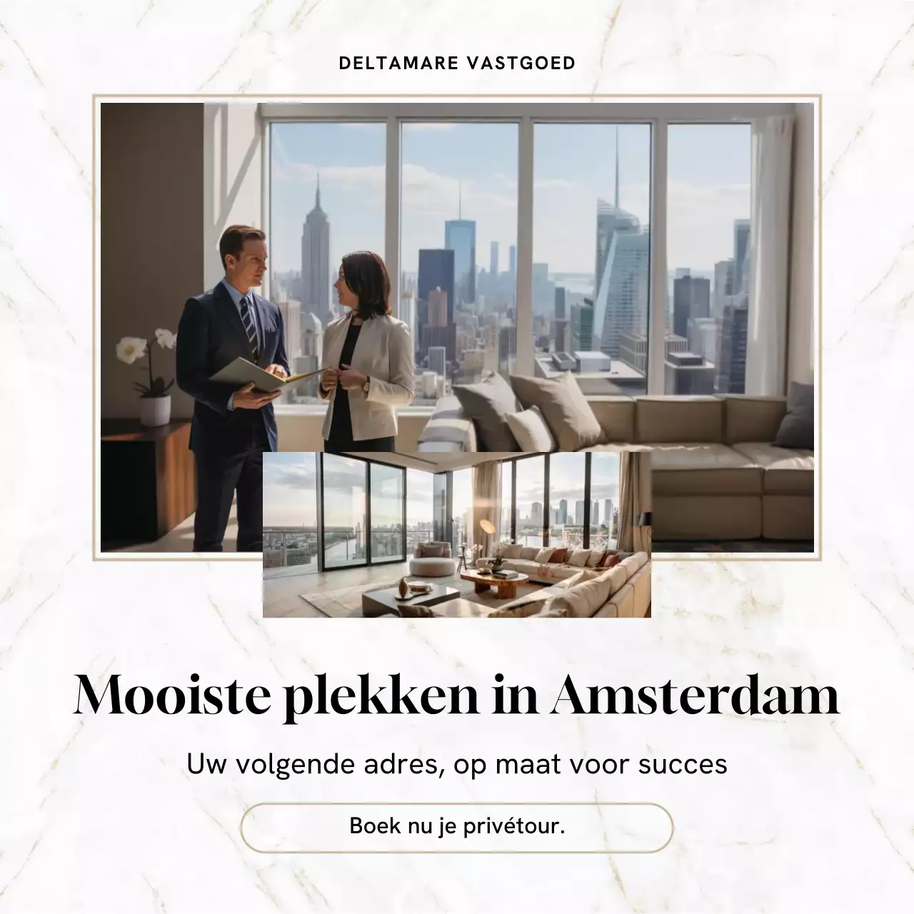 Beige moderne Instagram-post voor vastgoedpromotie