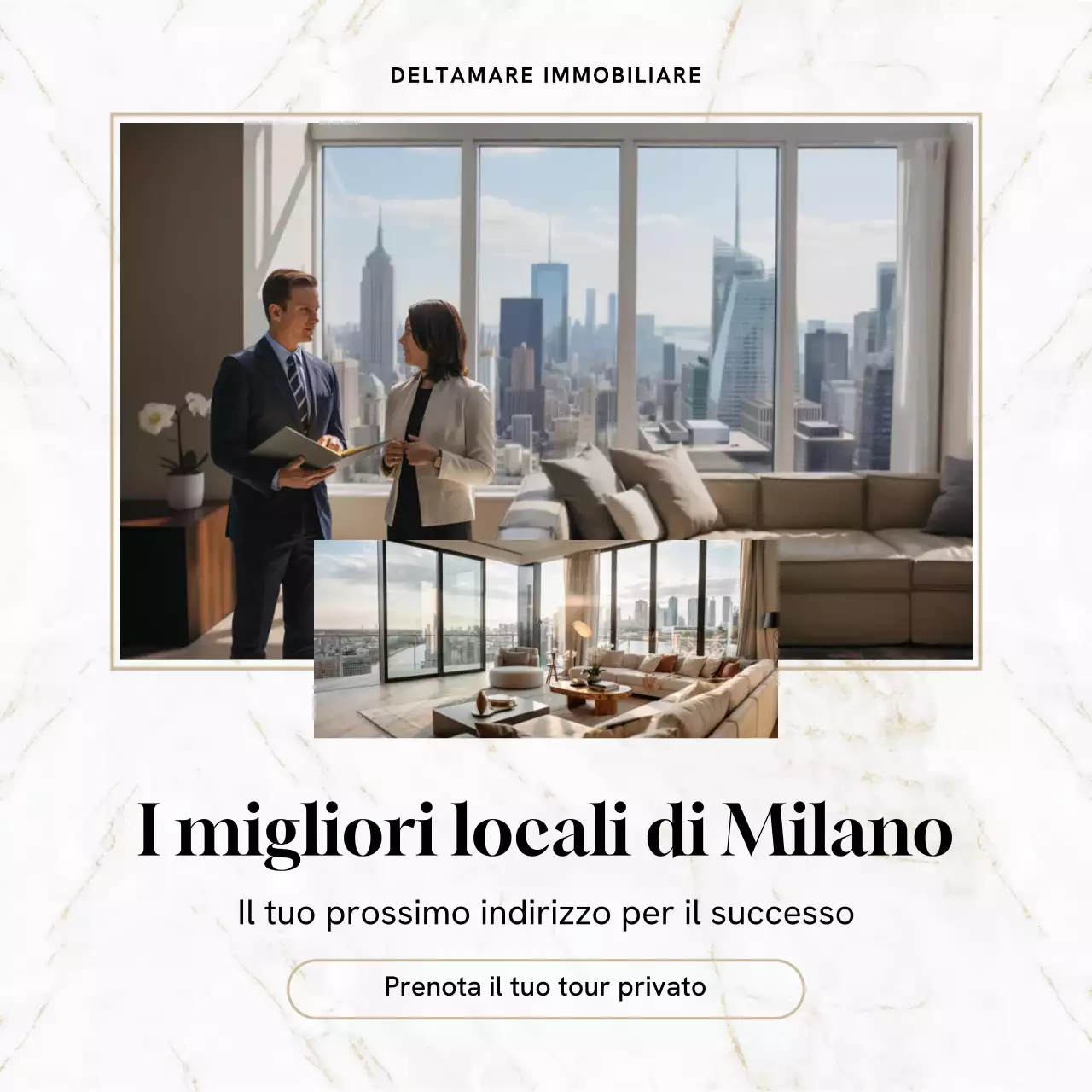 Post Instagram sulla promozione immobiliare moderna beige