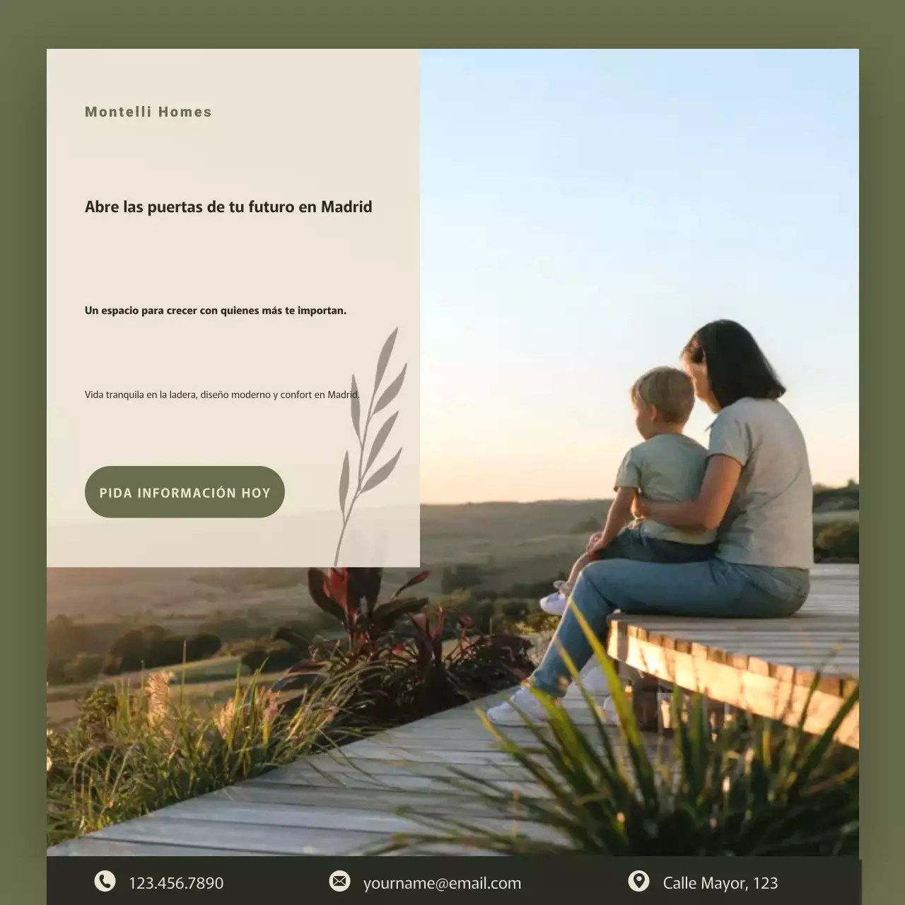 Publicación de Instagram de promoción inmobiliaria moderna y ecológica