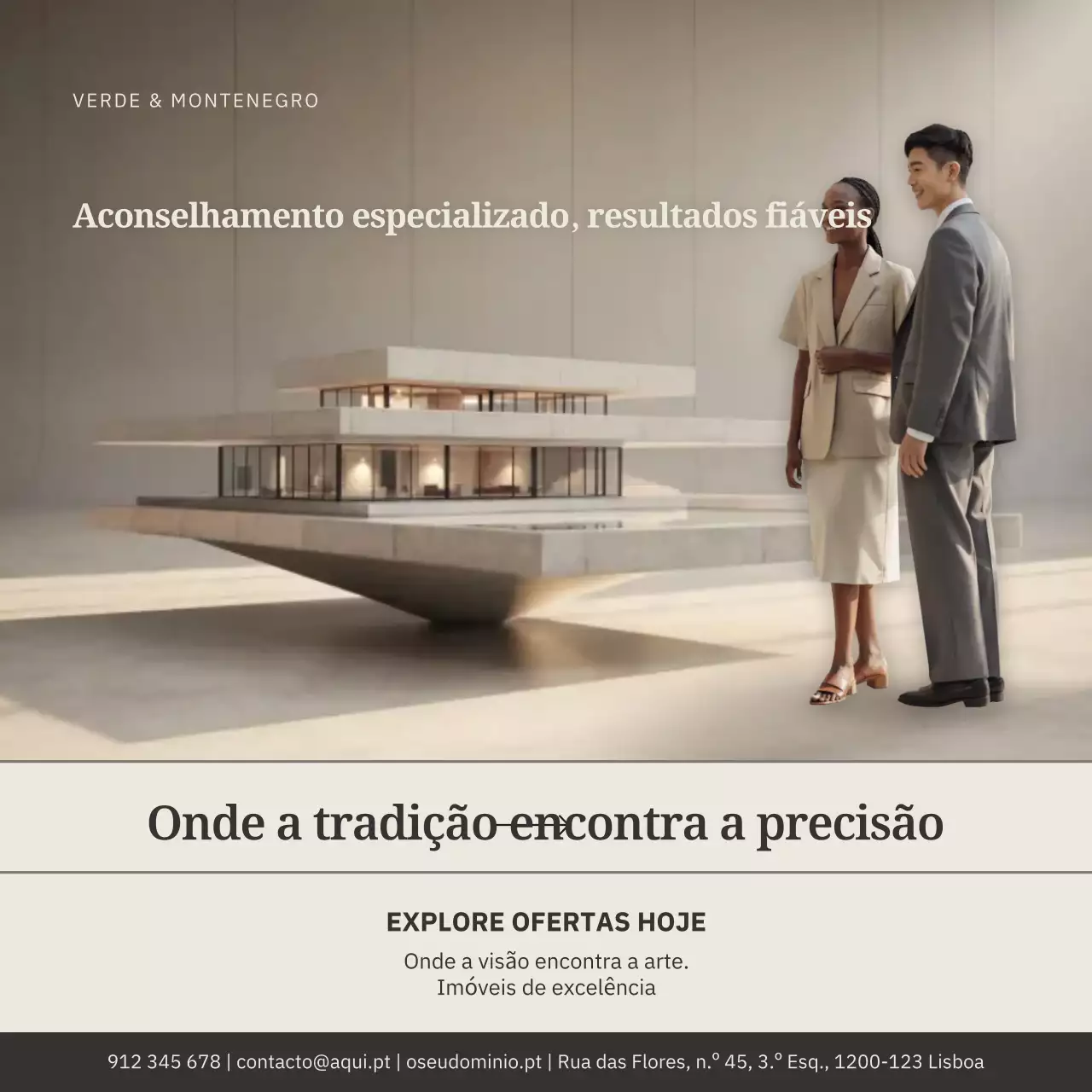 Publicação de arquitetura moderna bege no Instagram