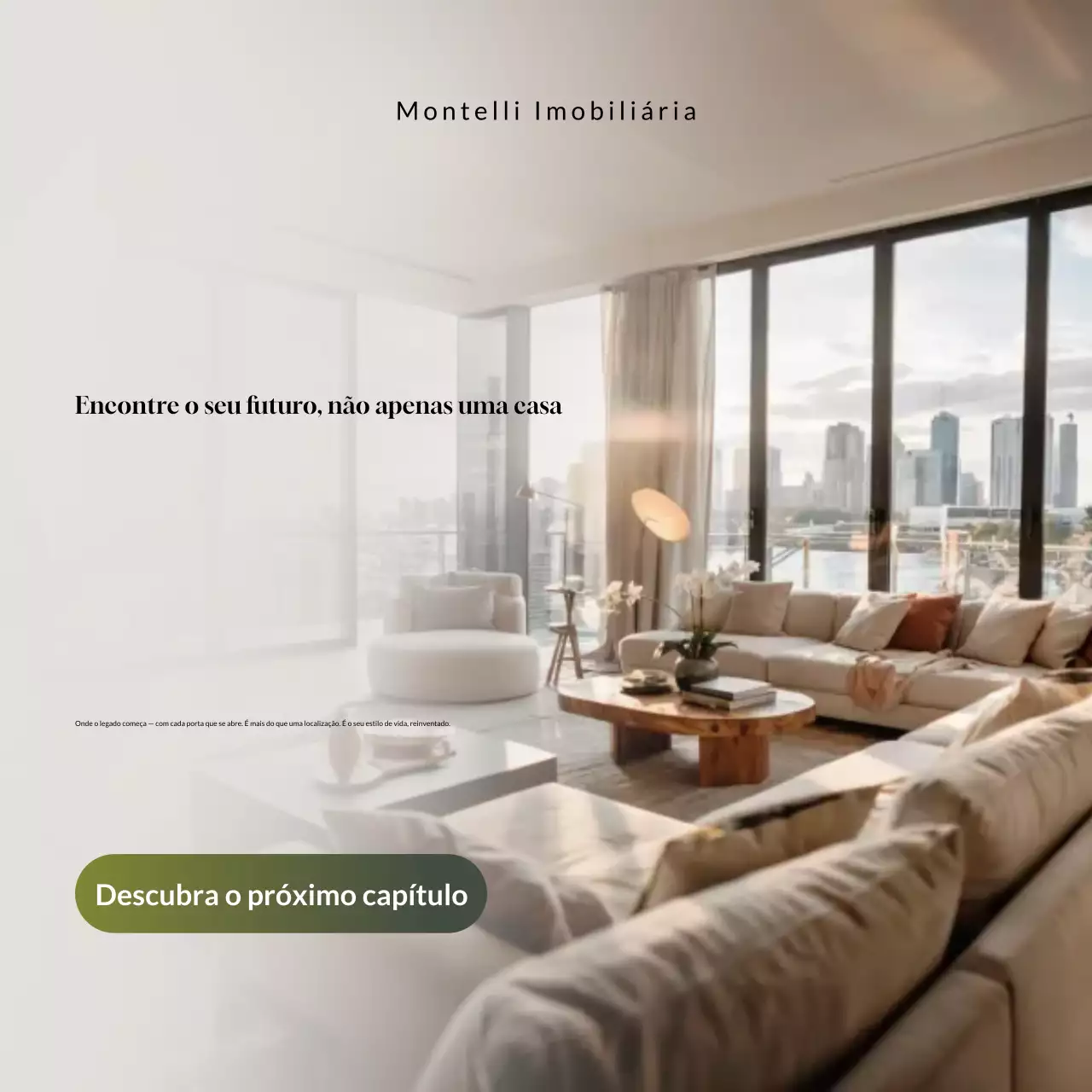 Anúncio imobiliário moderno bege