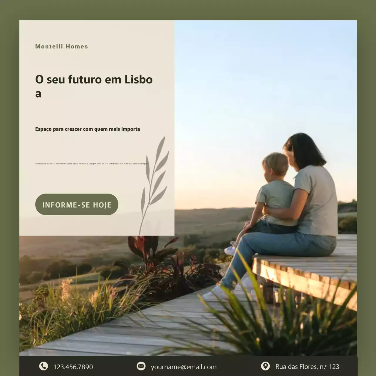 Postagem de Instagram para promoção de imóveis modernos e verdes