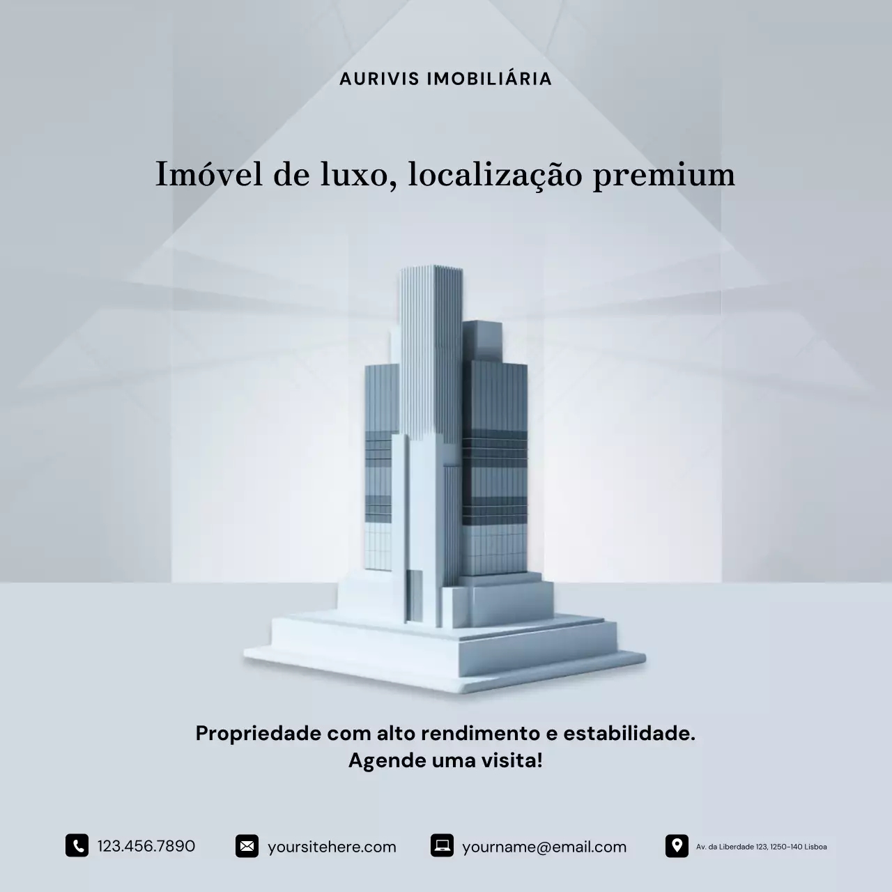 Postagem de promoção imobiliária moderna em cinza no Instagram