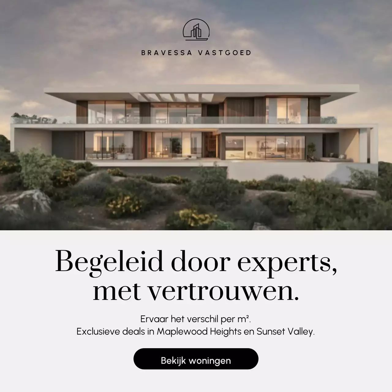 Beige moderne vastgoedadvertentie Instagram-bericht
