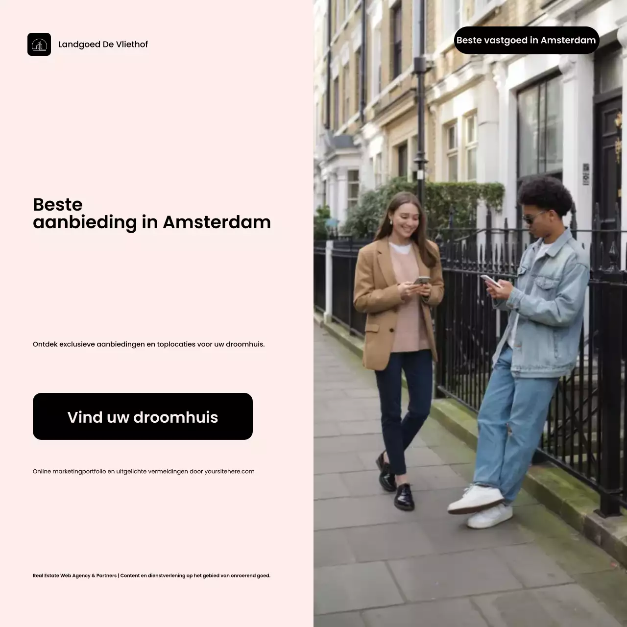 Beige moderne vastgoedadvertentie