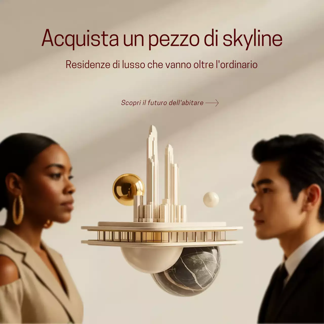 Post Instagram pubblicitario di Beige Modern Real Estate