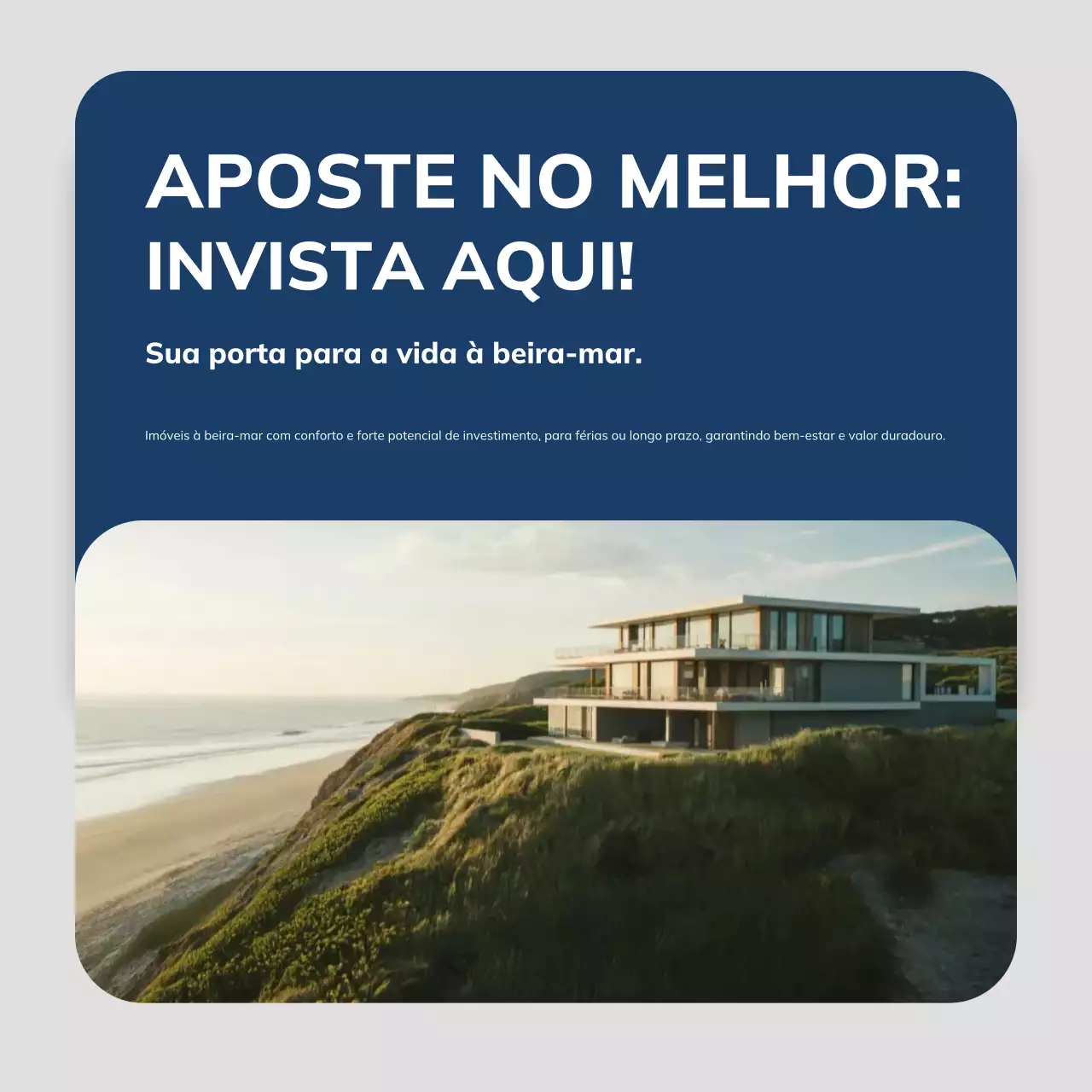 Postagem de promoção imobiliária moderna azul no Instagram