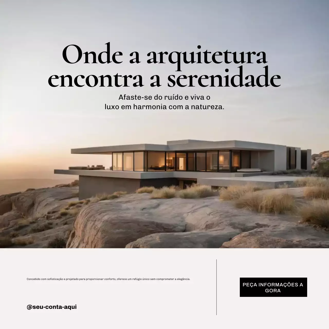 Postagem de promoção de arquitetura moderna bege no Instagram