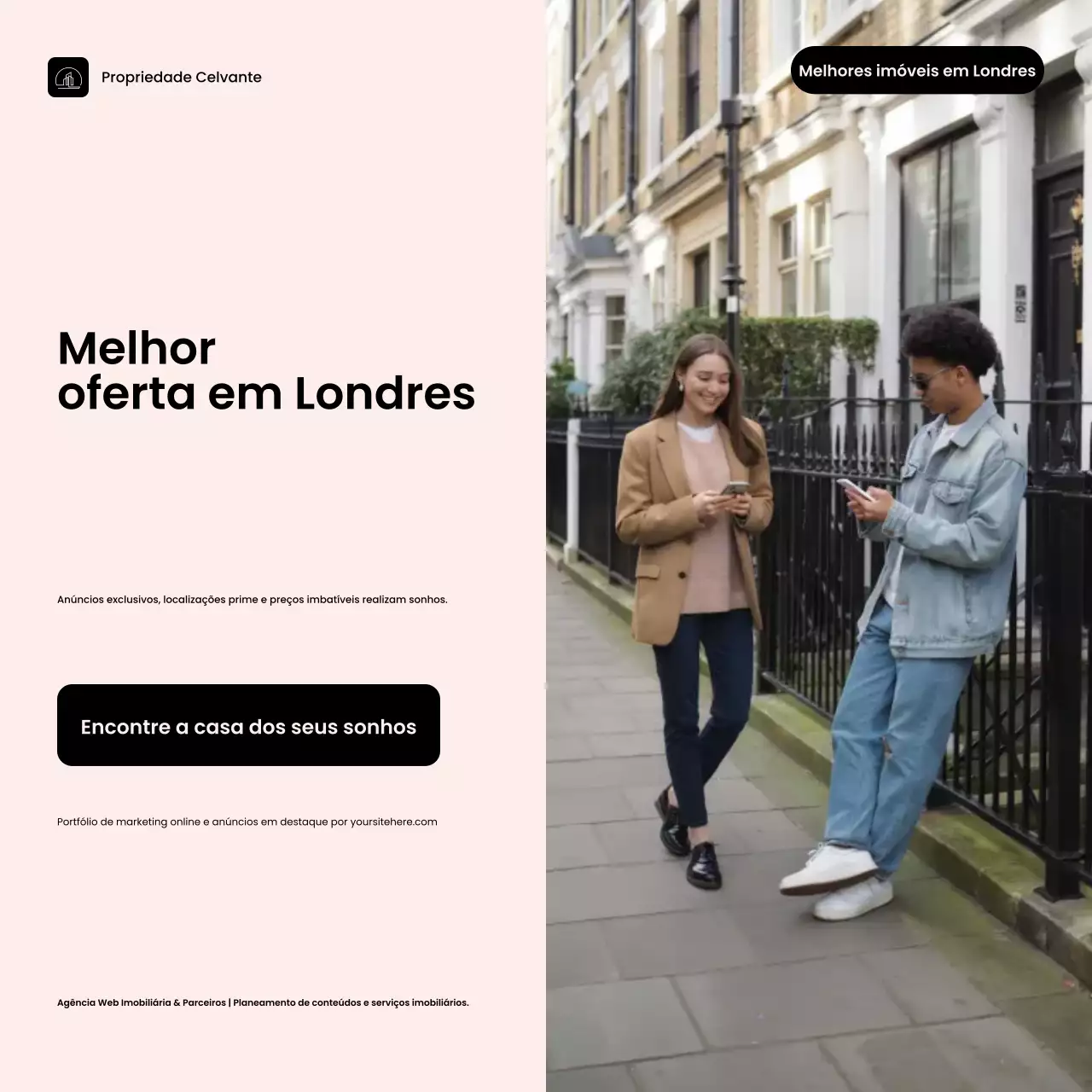 Anúncio imobiliário moderno bege