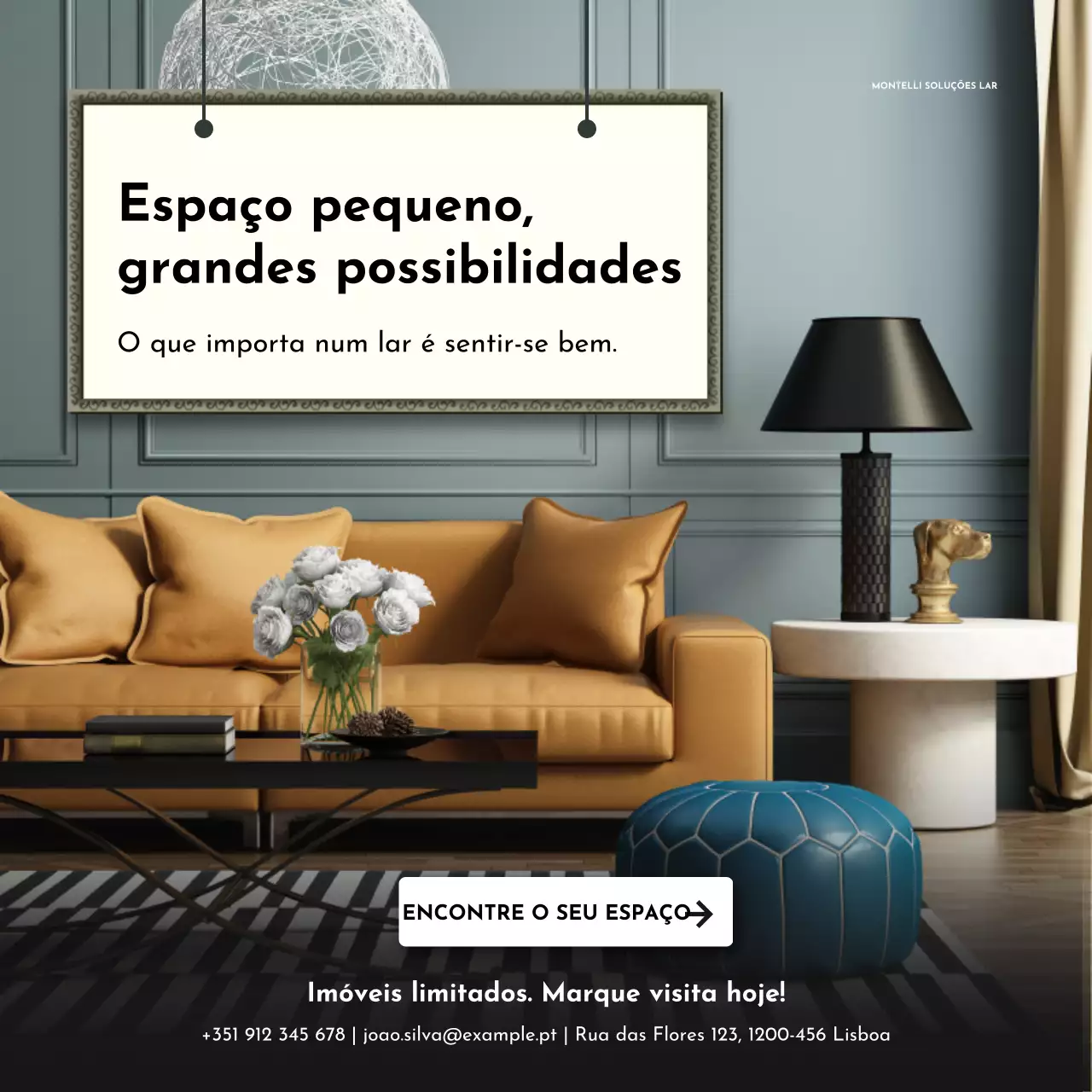 Postagem de promoção de casa moderna bege no Instagram