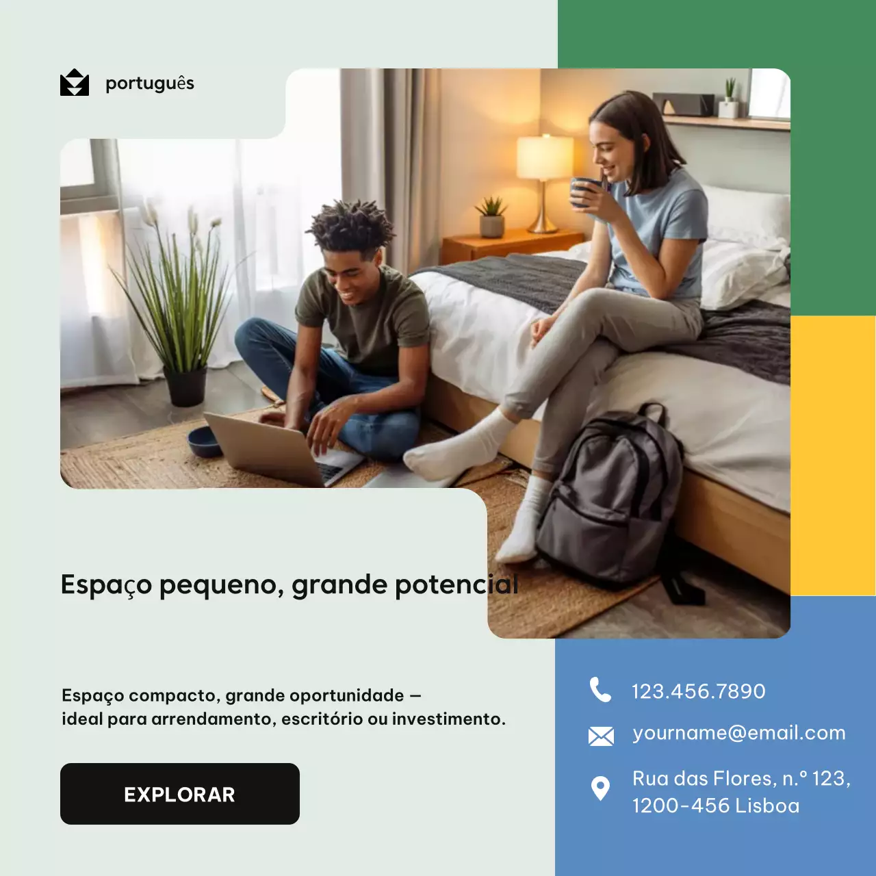 Publicação de anúncio imobiliário moderno bege no Instagram
