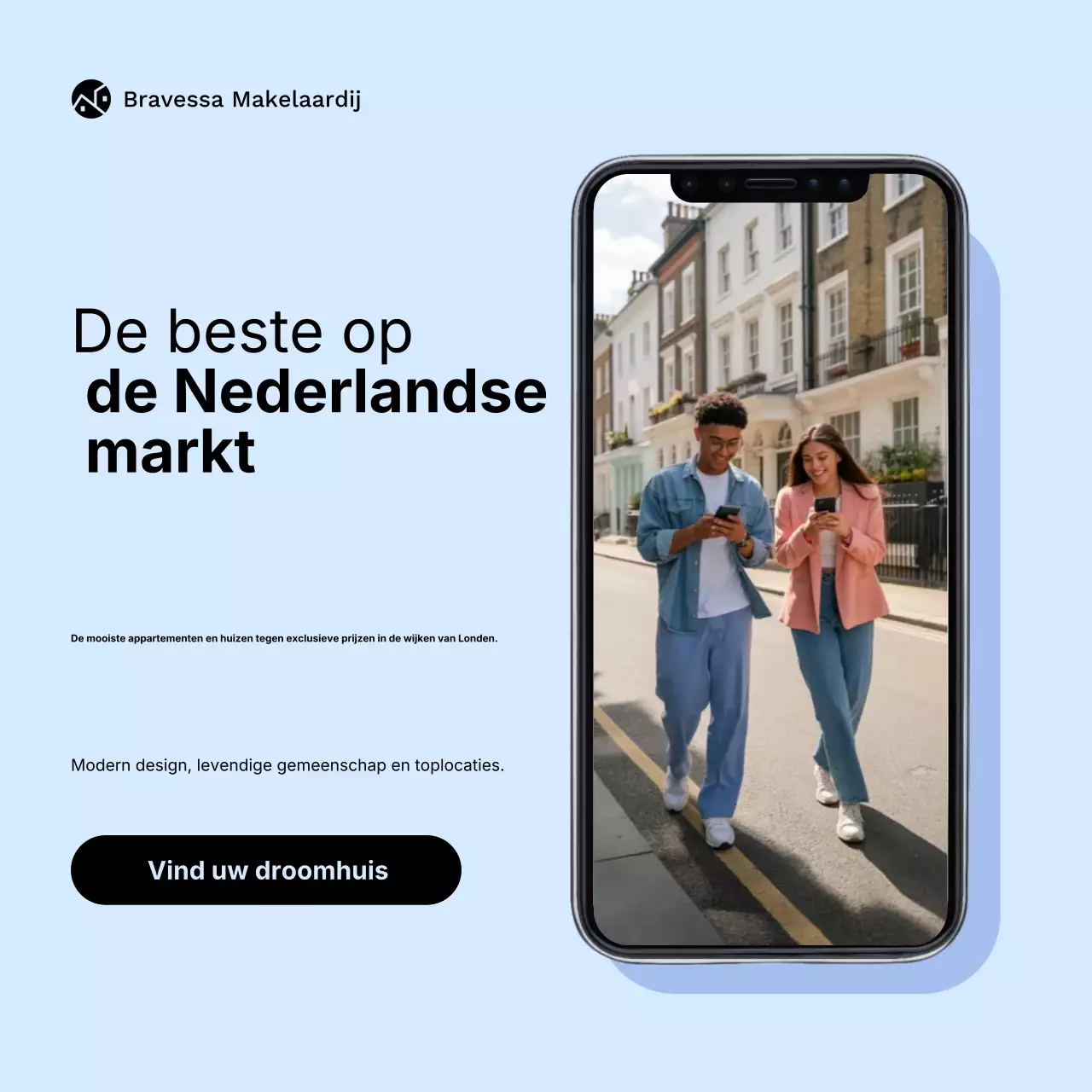 Instagram-bericht over de promotie van Blue Modern Real Estate