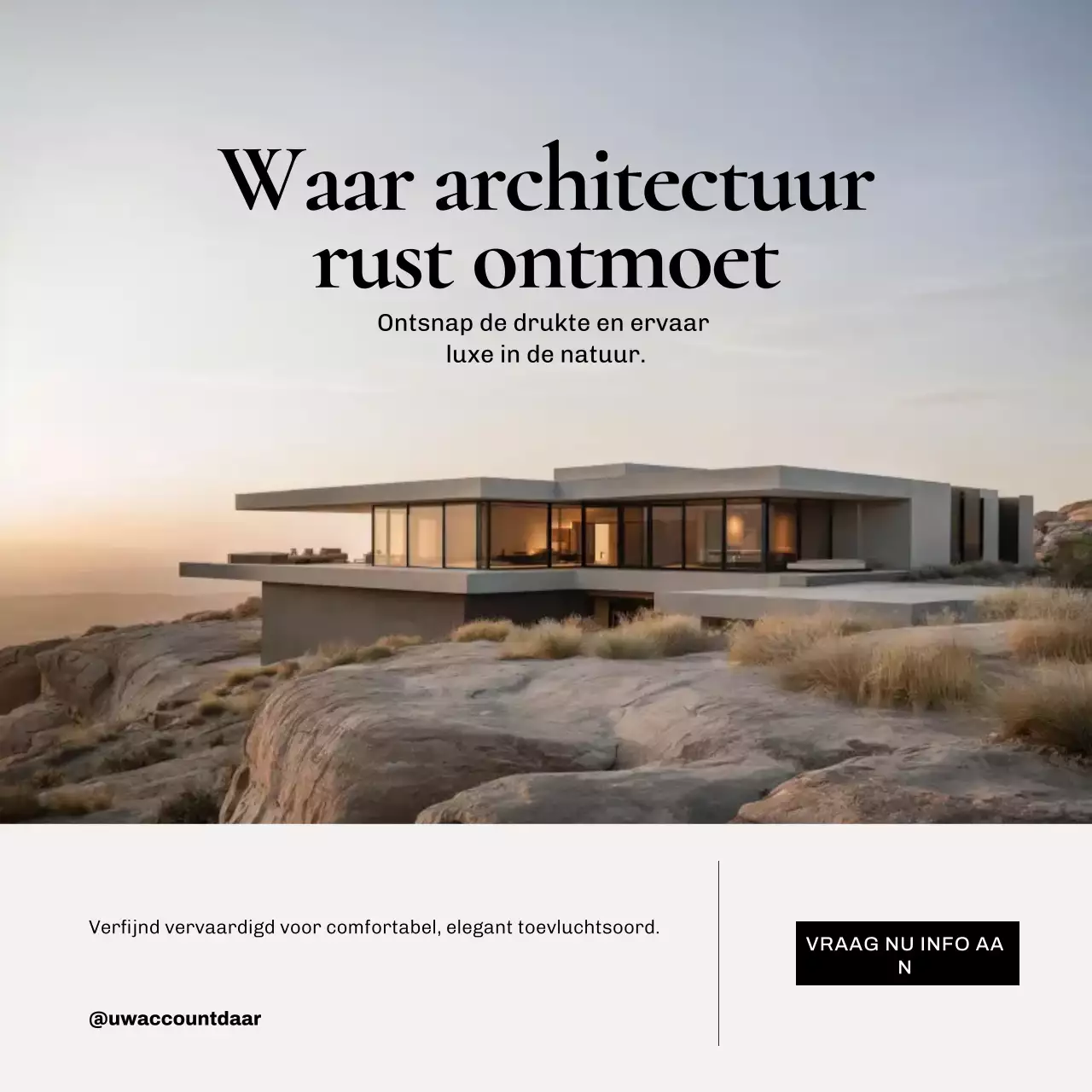 Beige moderne architectuur promotie Instagram-bericht