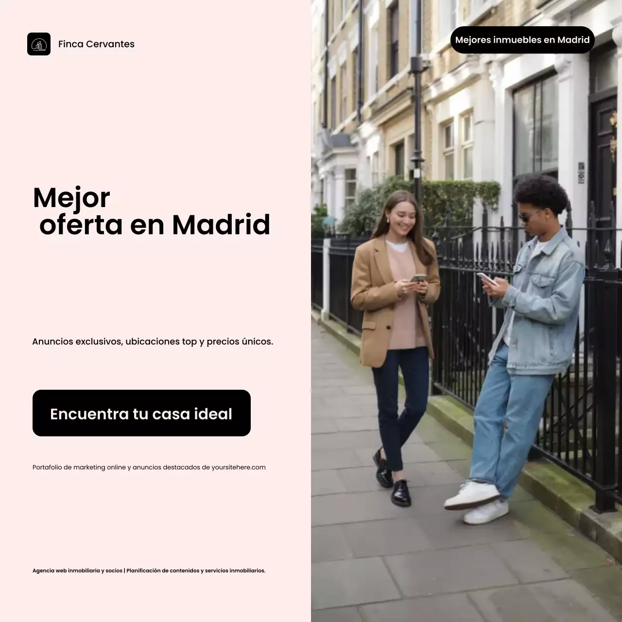 Anuncio inmobiliario moderno en beige