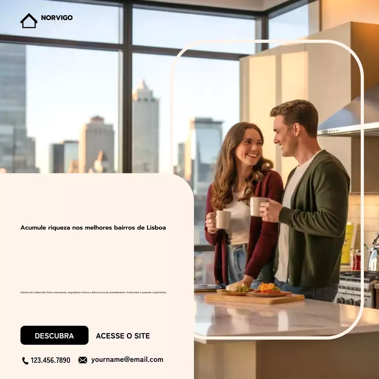 Postagem de promoção imobiliária moderna bege no Instagram