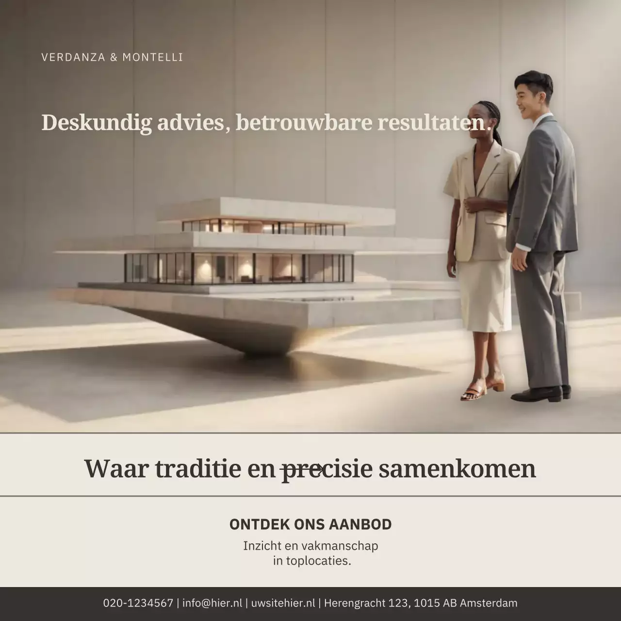 Beige moderne architectuur advertentie Instagram-bericht