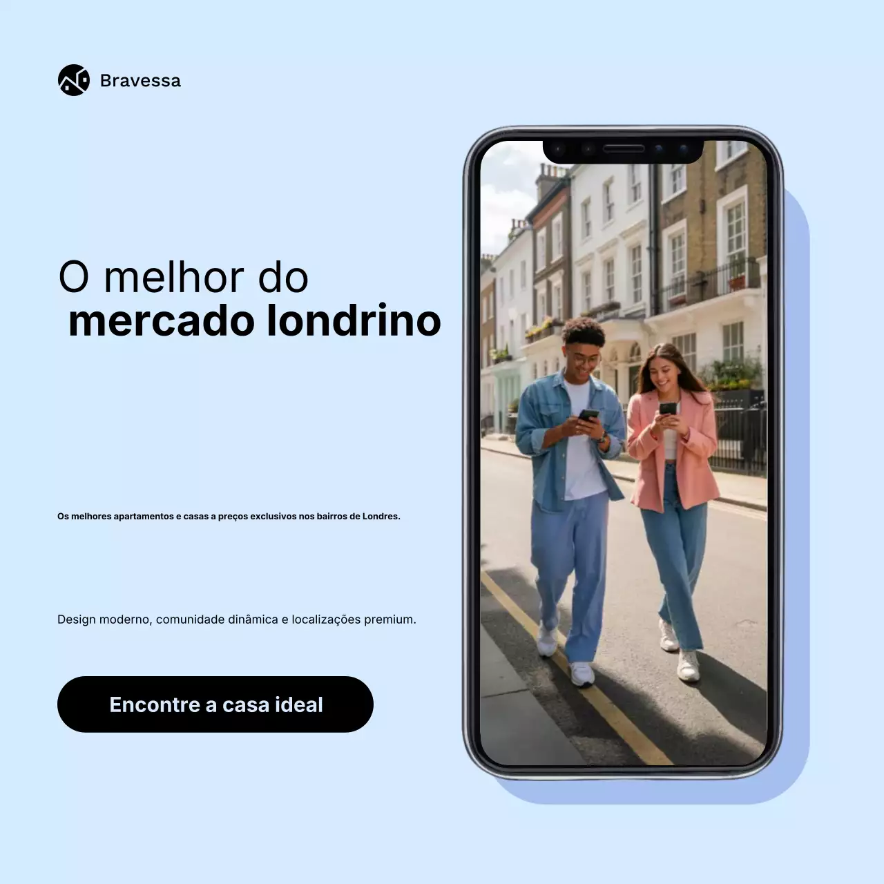 Postagem de promoção imobiliária moderna azul no Instagram