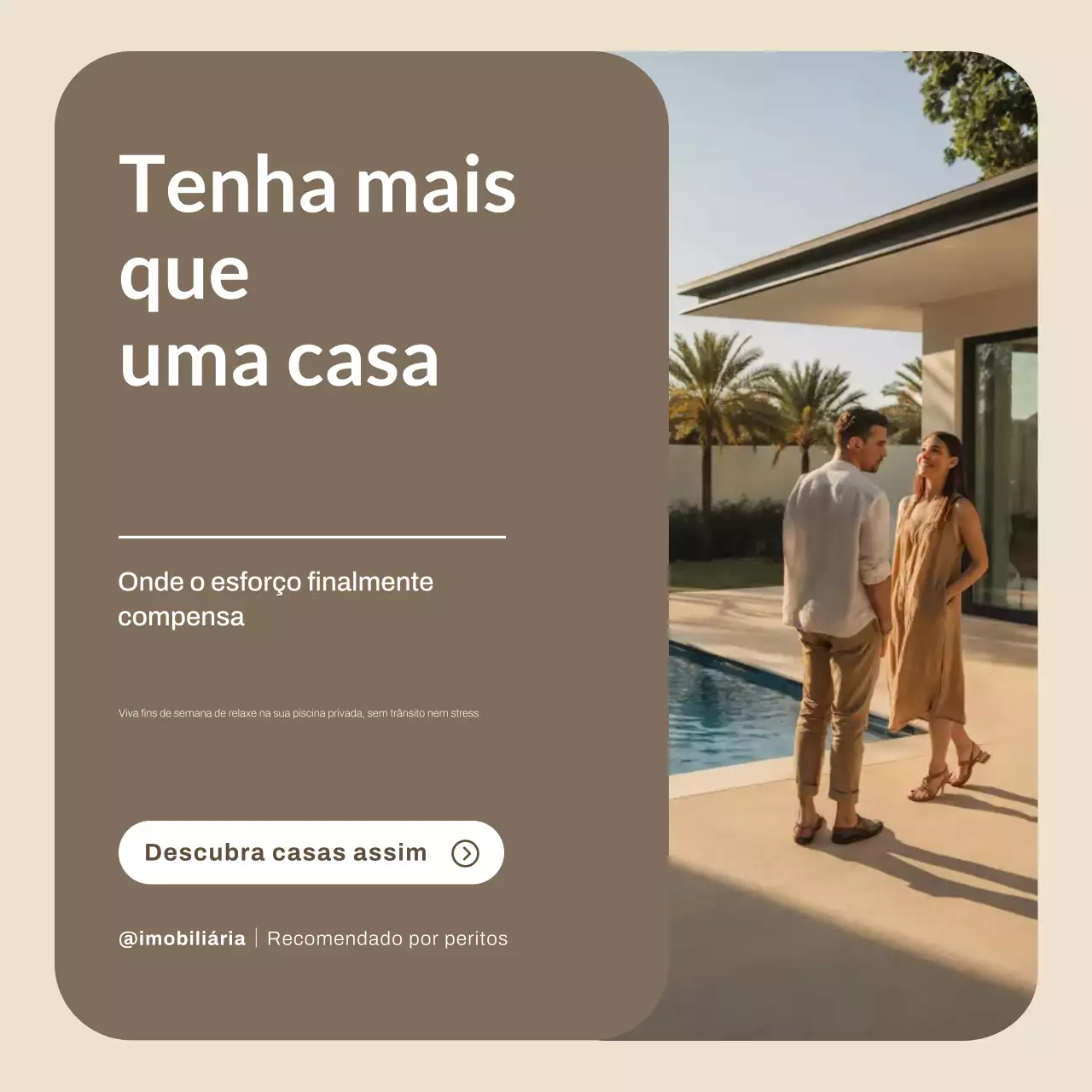 Postagem de promoção imobiliária moderna bege no Instagram