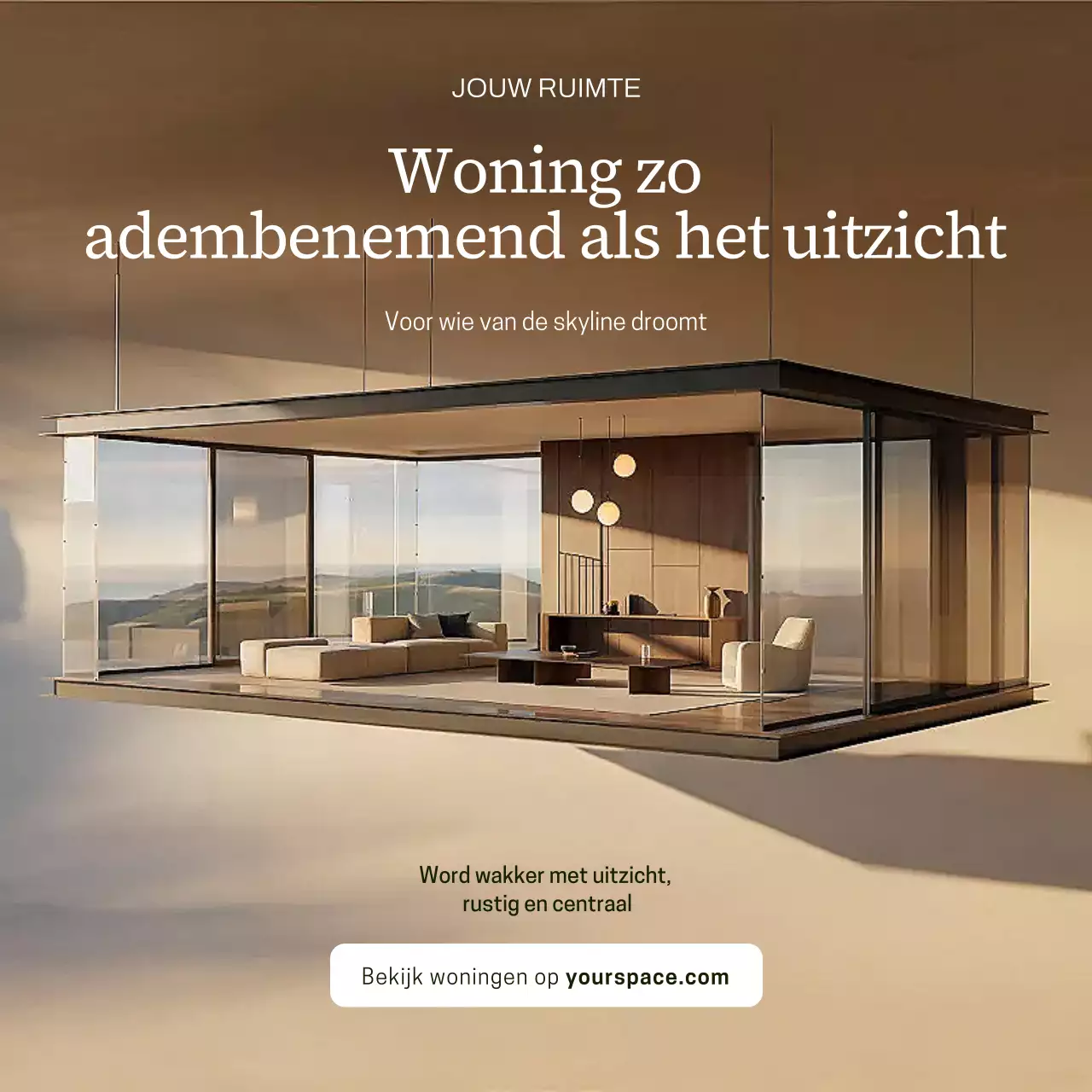 Beige moderne residentie advertentie Instagram-bericht